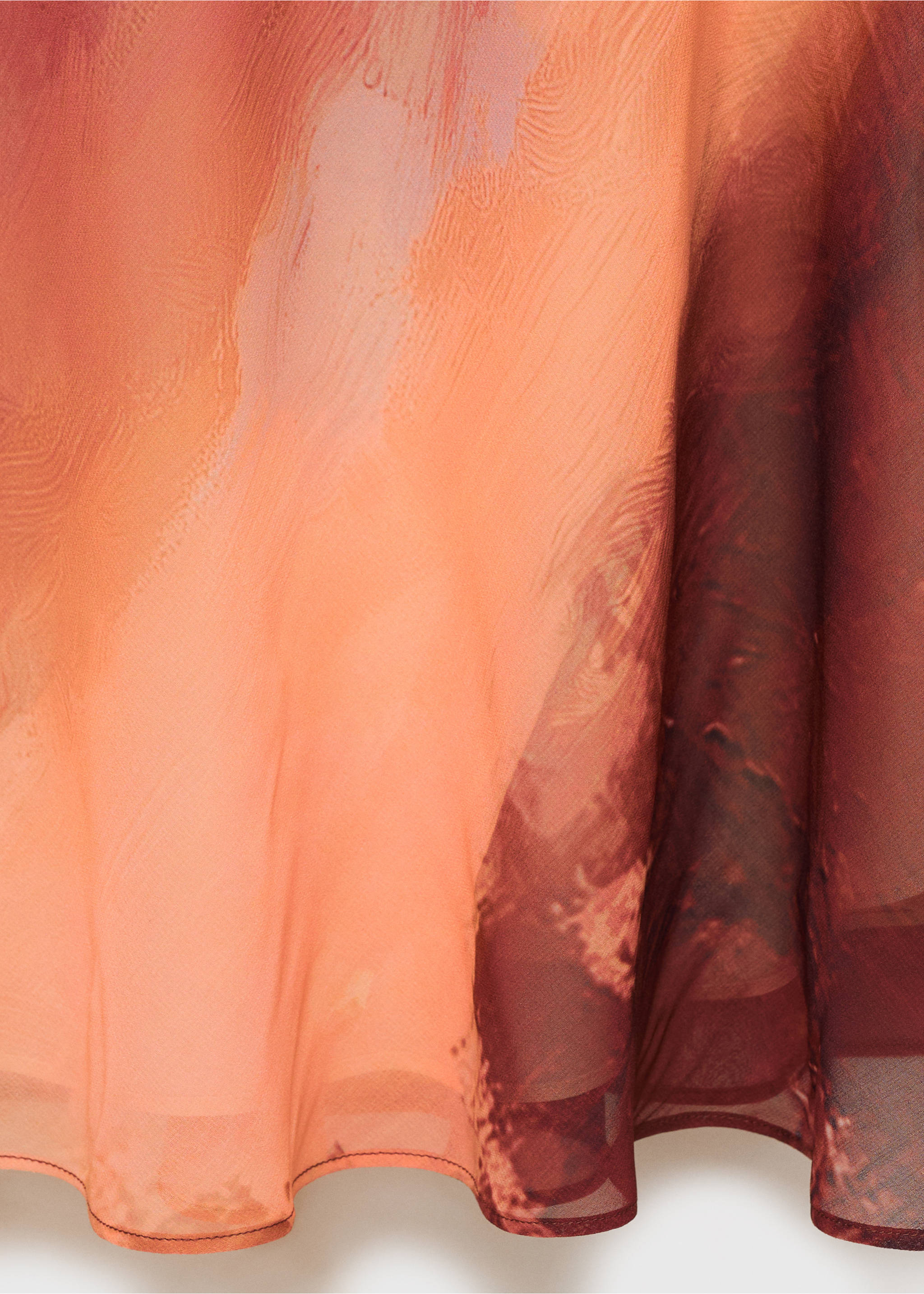 Long gradient dress - Details of the article 0, Peach. Ref: 87007201-00.
