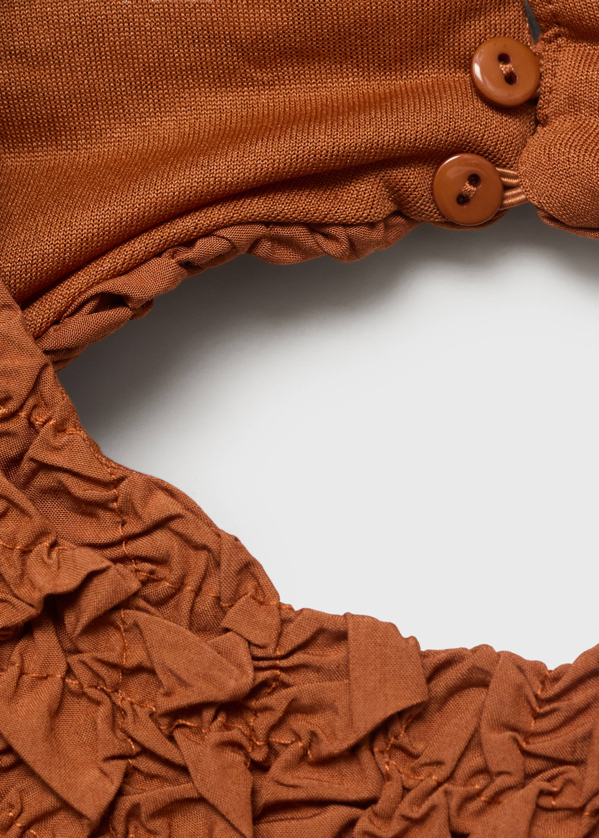 Combined open-back textured dress - Details of the article 0