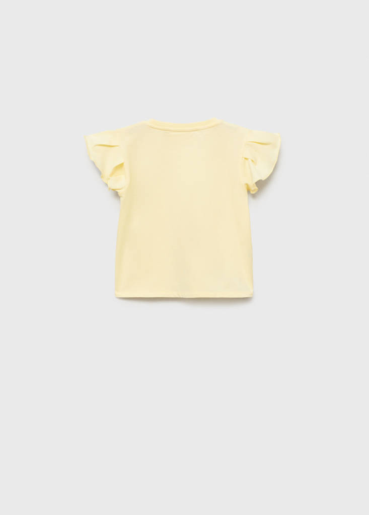 Ruffled sleeve T-shirt — Pastel Yellow