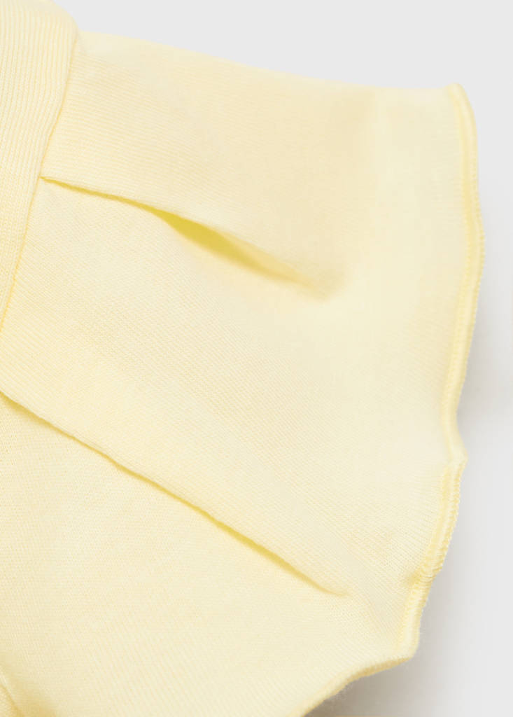 Ruffled sleeve T-shirt — Pastel Yellow