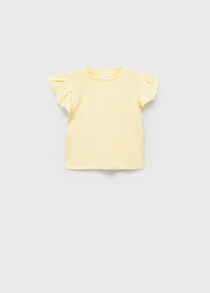 Ruffled sleeve T-shirt — Pastel Yellow