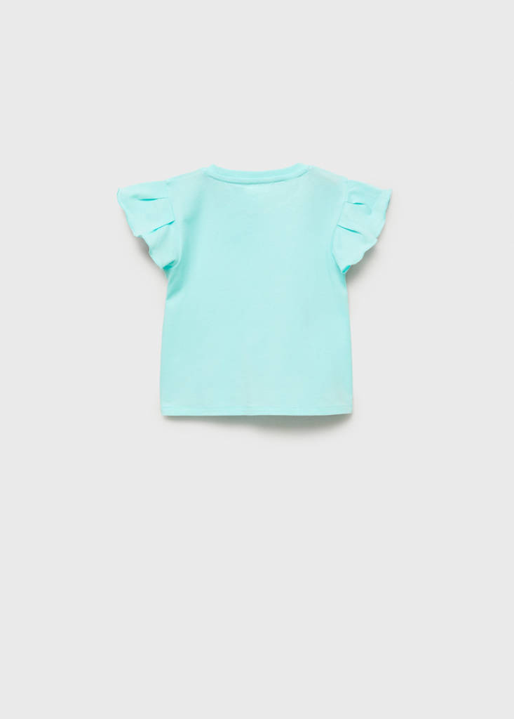 Ruffled sleeve T-shirt — Aqua Green