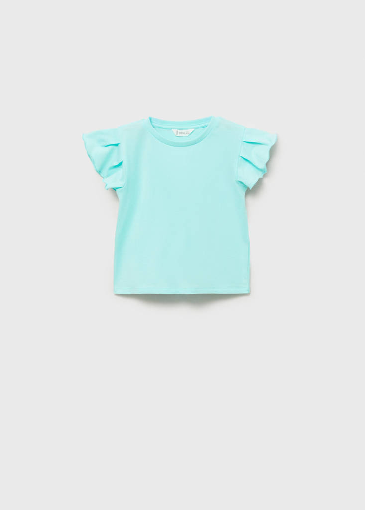Ruffled sleeve T-shirt — Aqua Green
