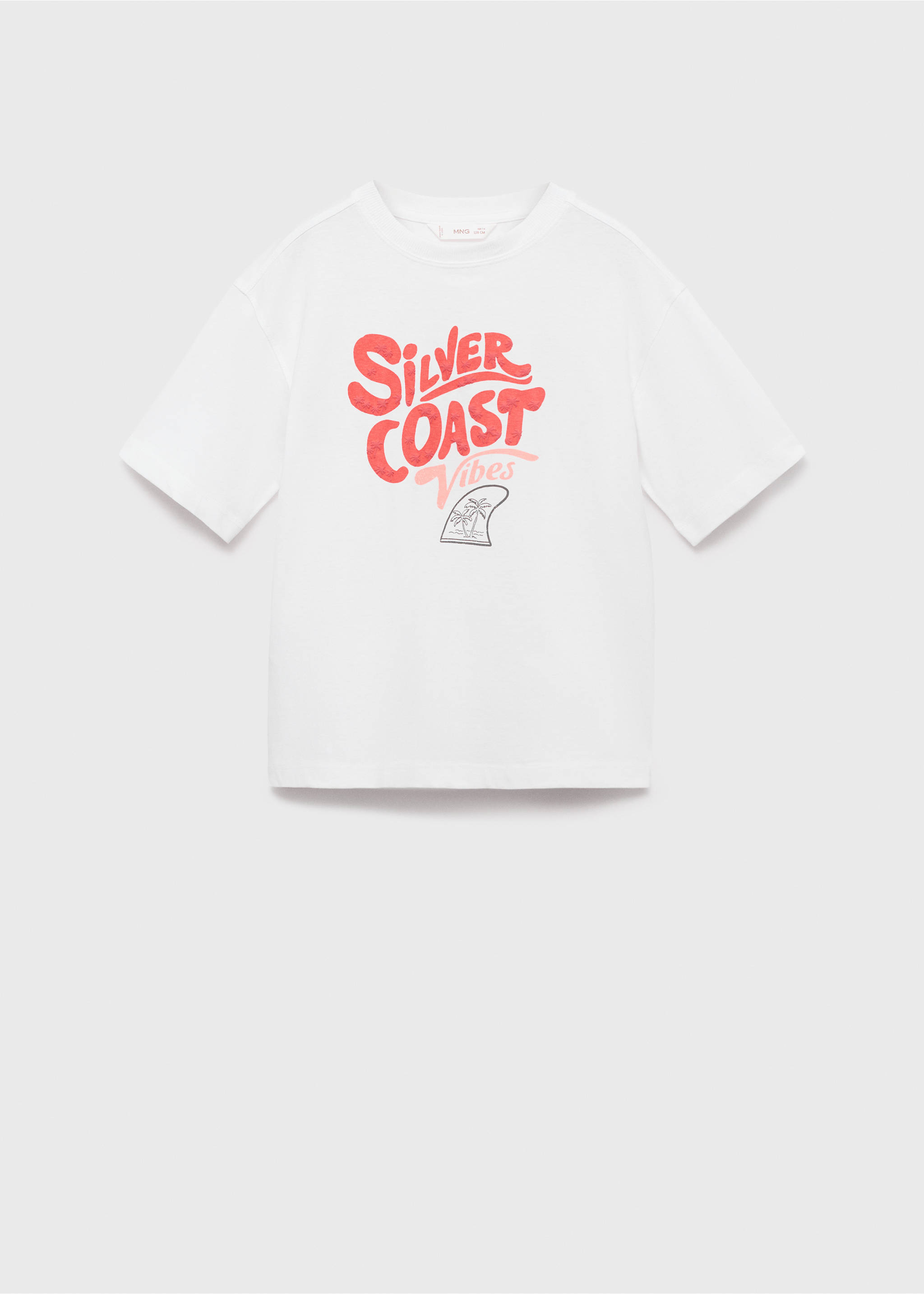 Embossed message t-shirt - Article without model, Off White. Ref: 87007714-00.