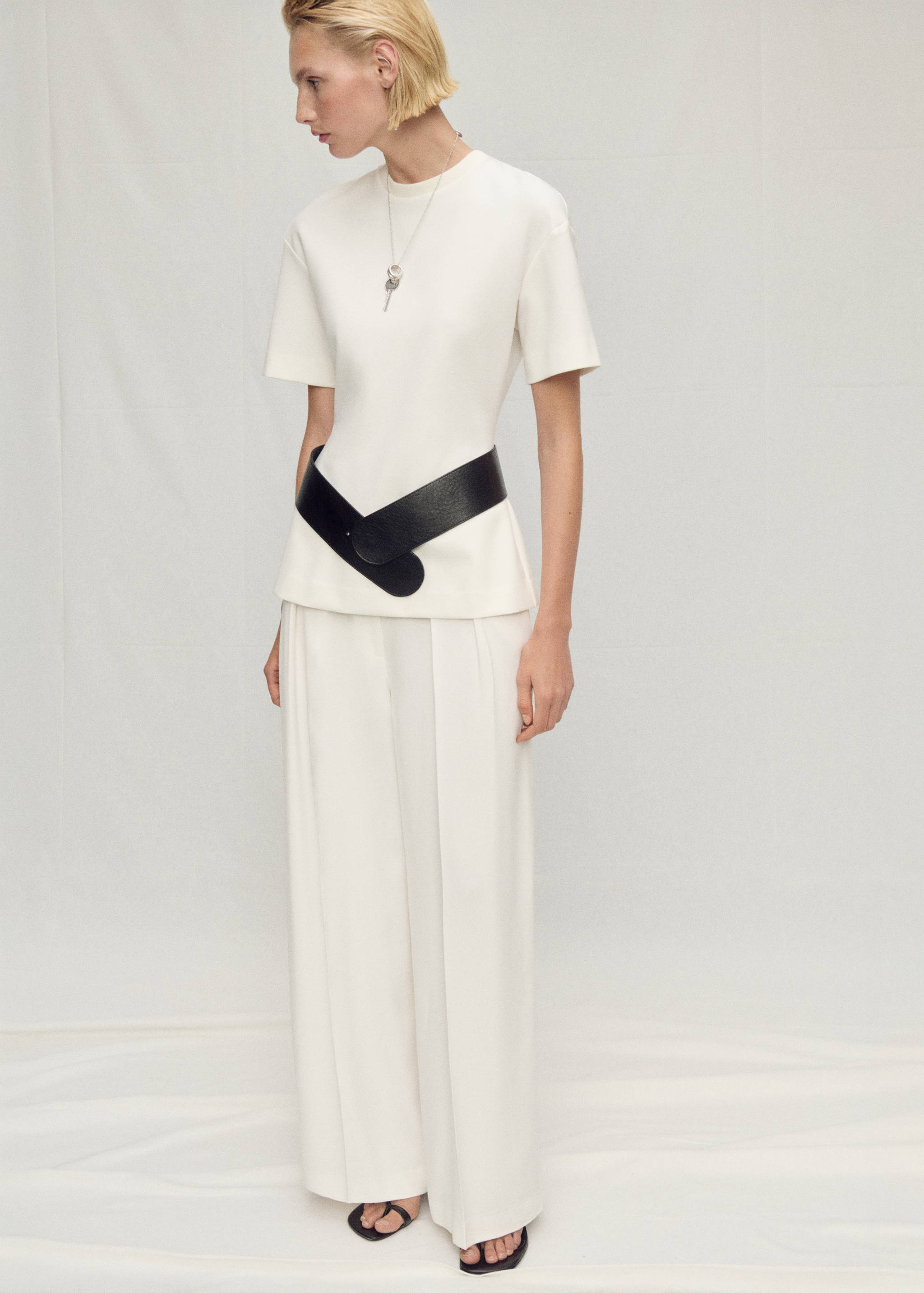 Lyocell suit trousers with pleats - General plane