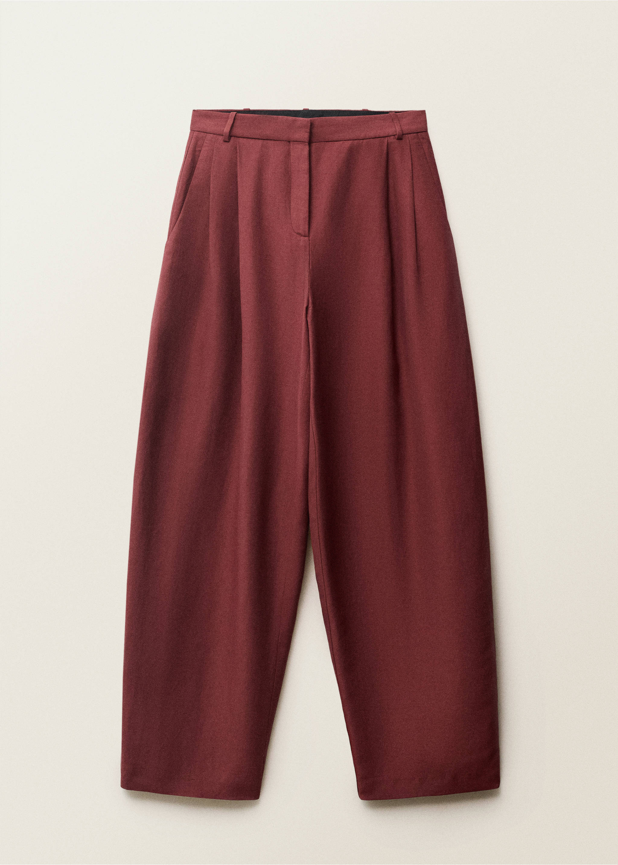 Wide leg linen-blend suit trousers - Article without model, Wine. Ref: 87007721-00.