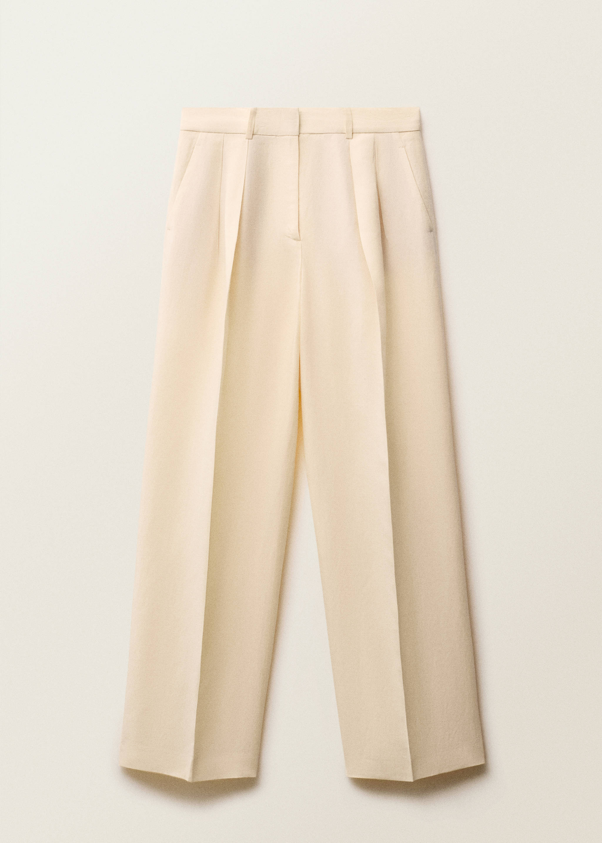 Straight-fit linen-blend suit pants - Article without model