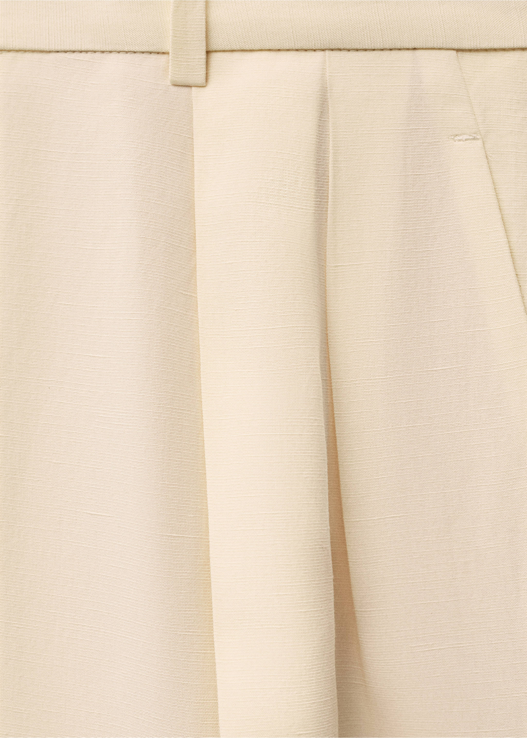 Straight-fit linen-blend suit trousers - Details of the article 0, Vanilla. Ref: 87007722-00.