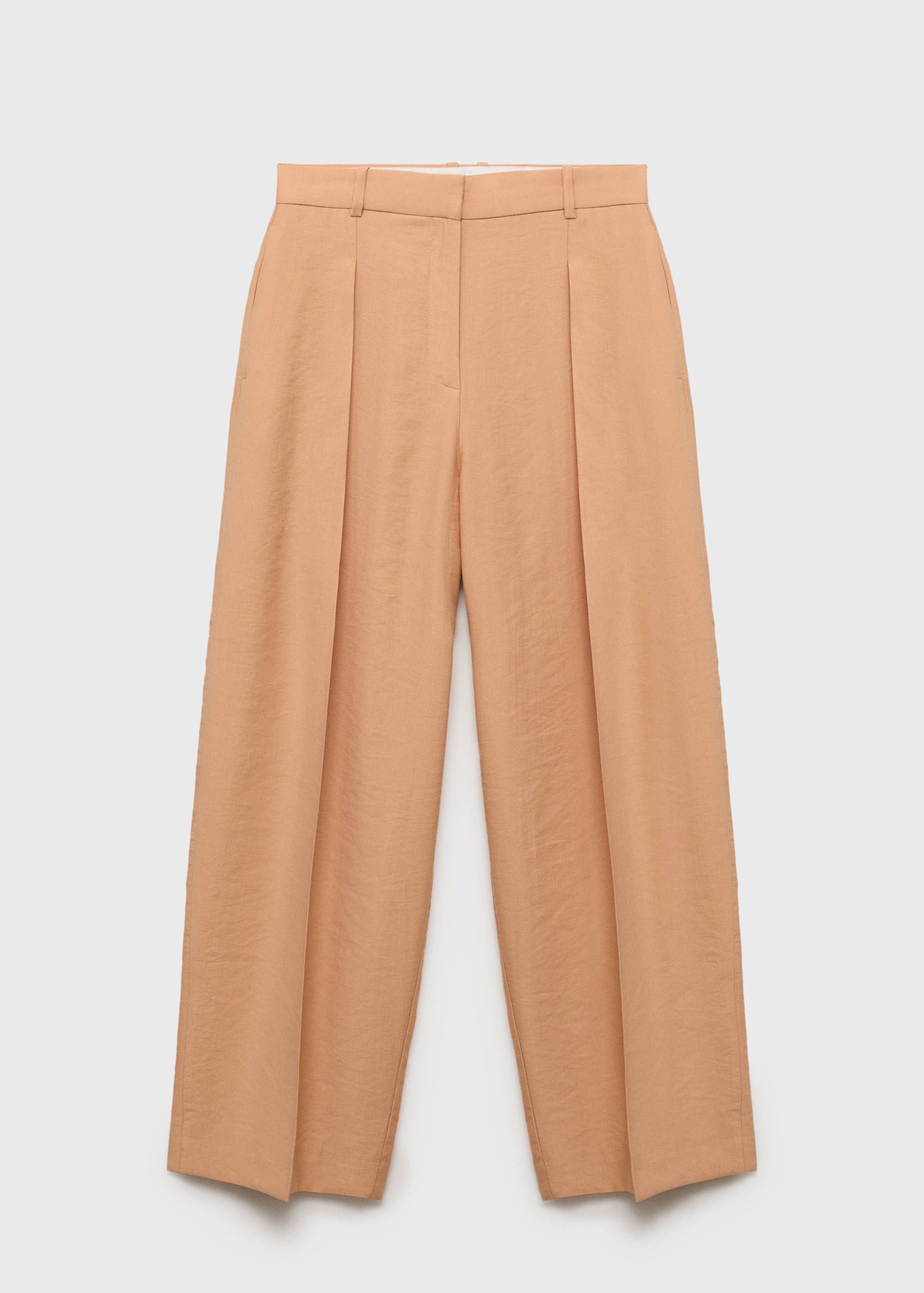 Straight-fit lyocell trousers with pleats - Article without model