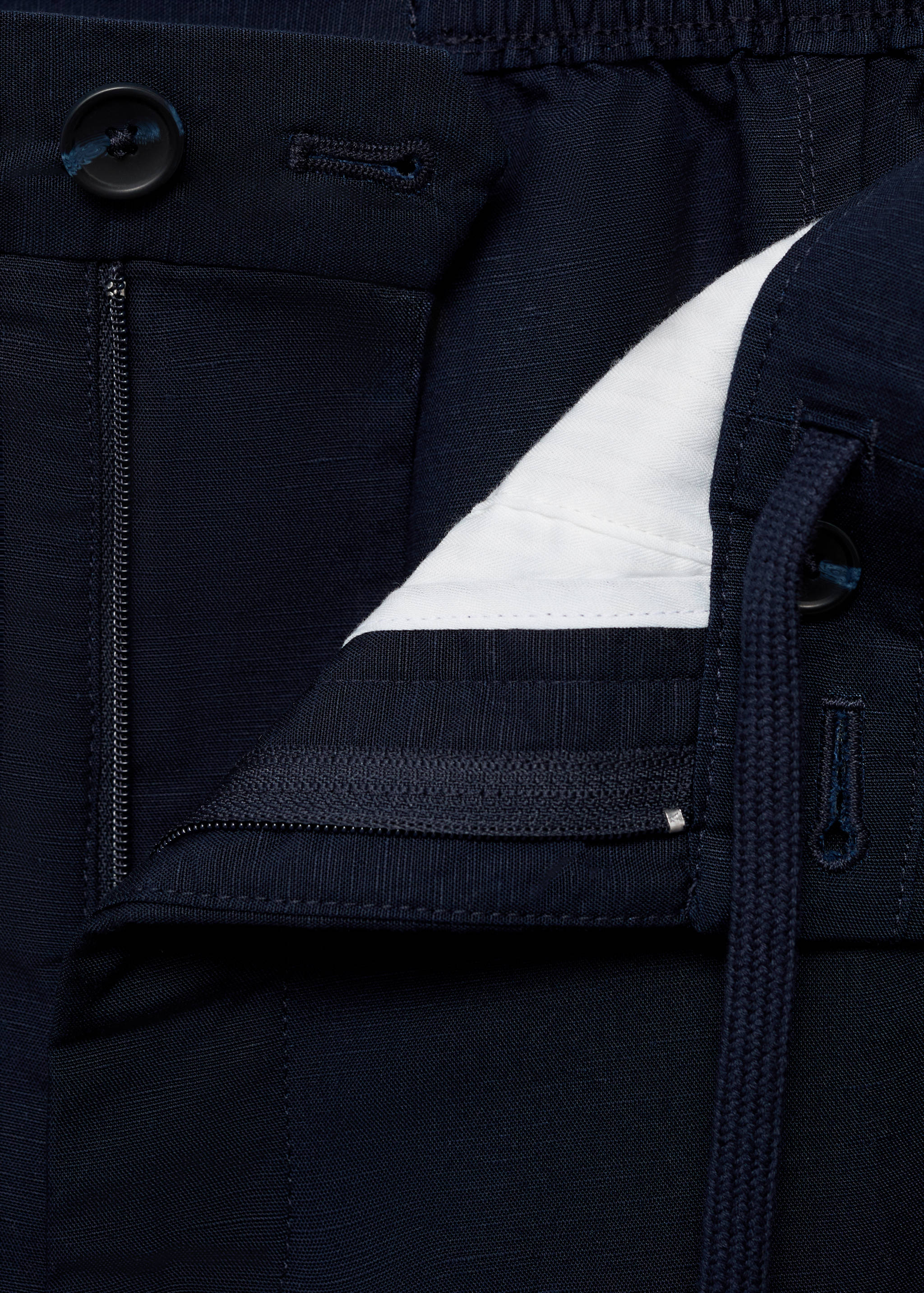 Linen lyocell regular-fit trousers - Details of the article 0