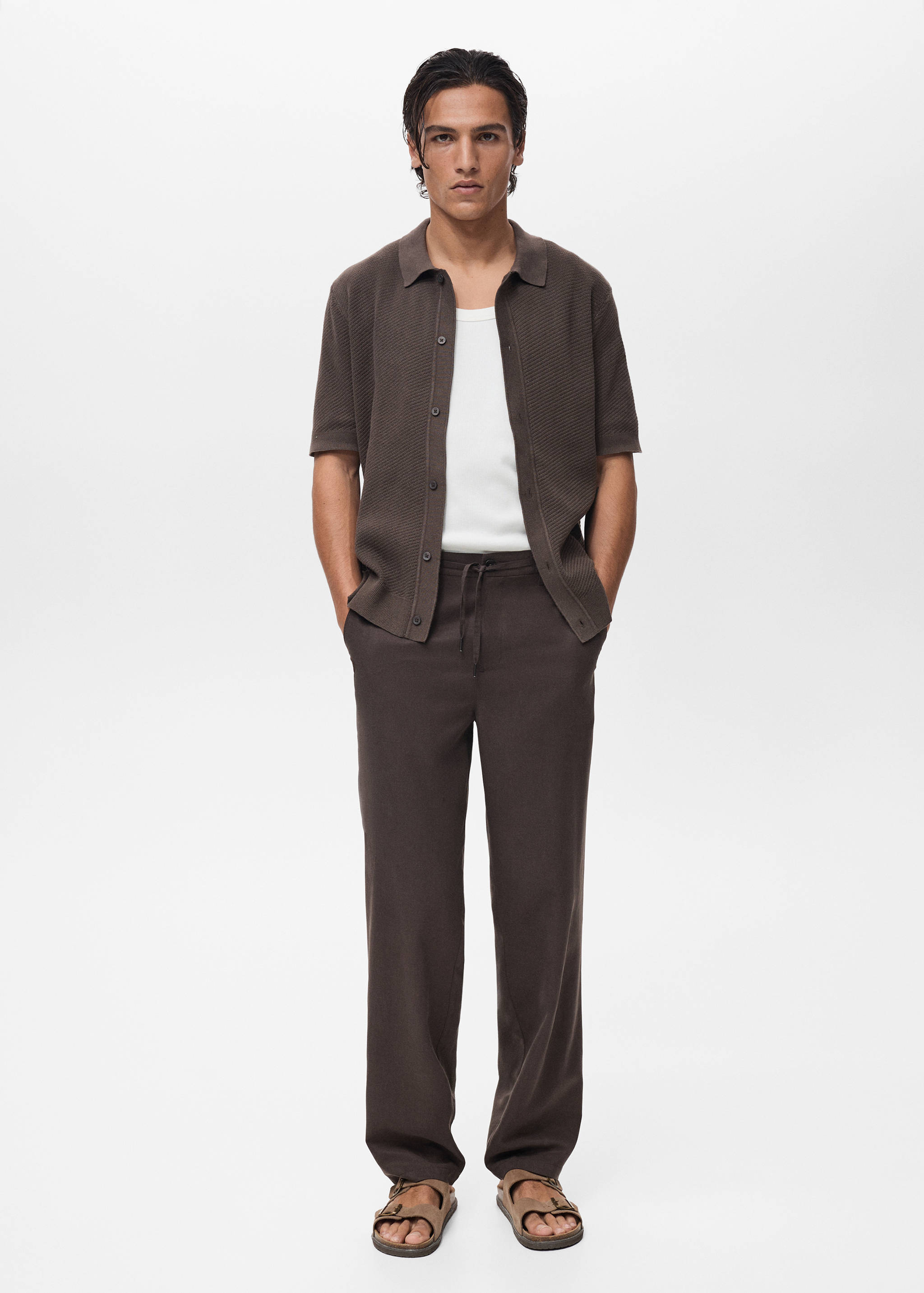 Straight-fit viscose trousers - General plane
