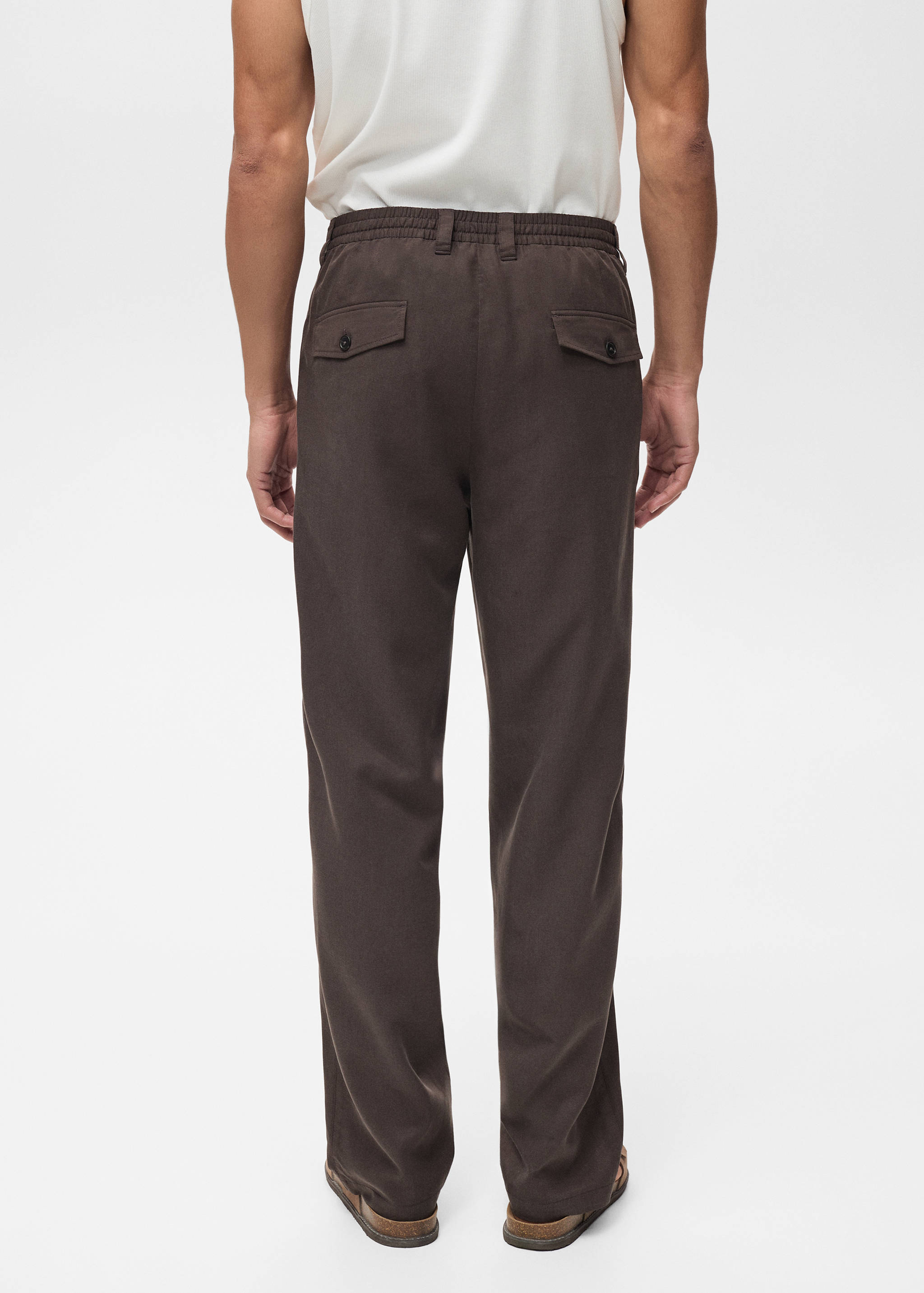 Straight-fit viscose trousers - Reverse of the article