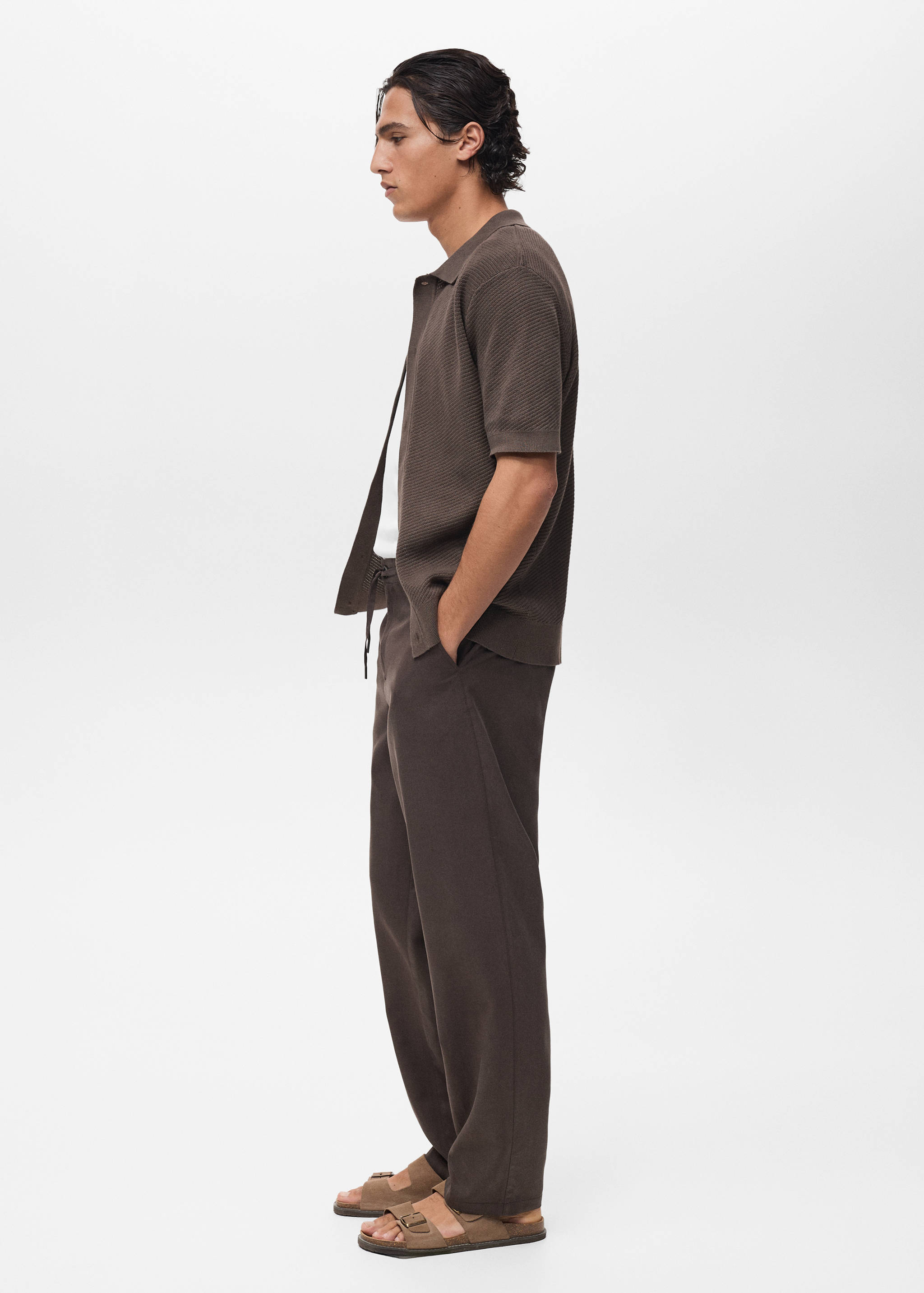 Straight-fit viscose trousers - Details of the article 2