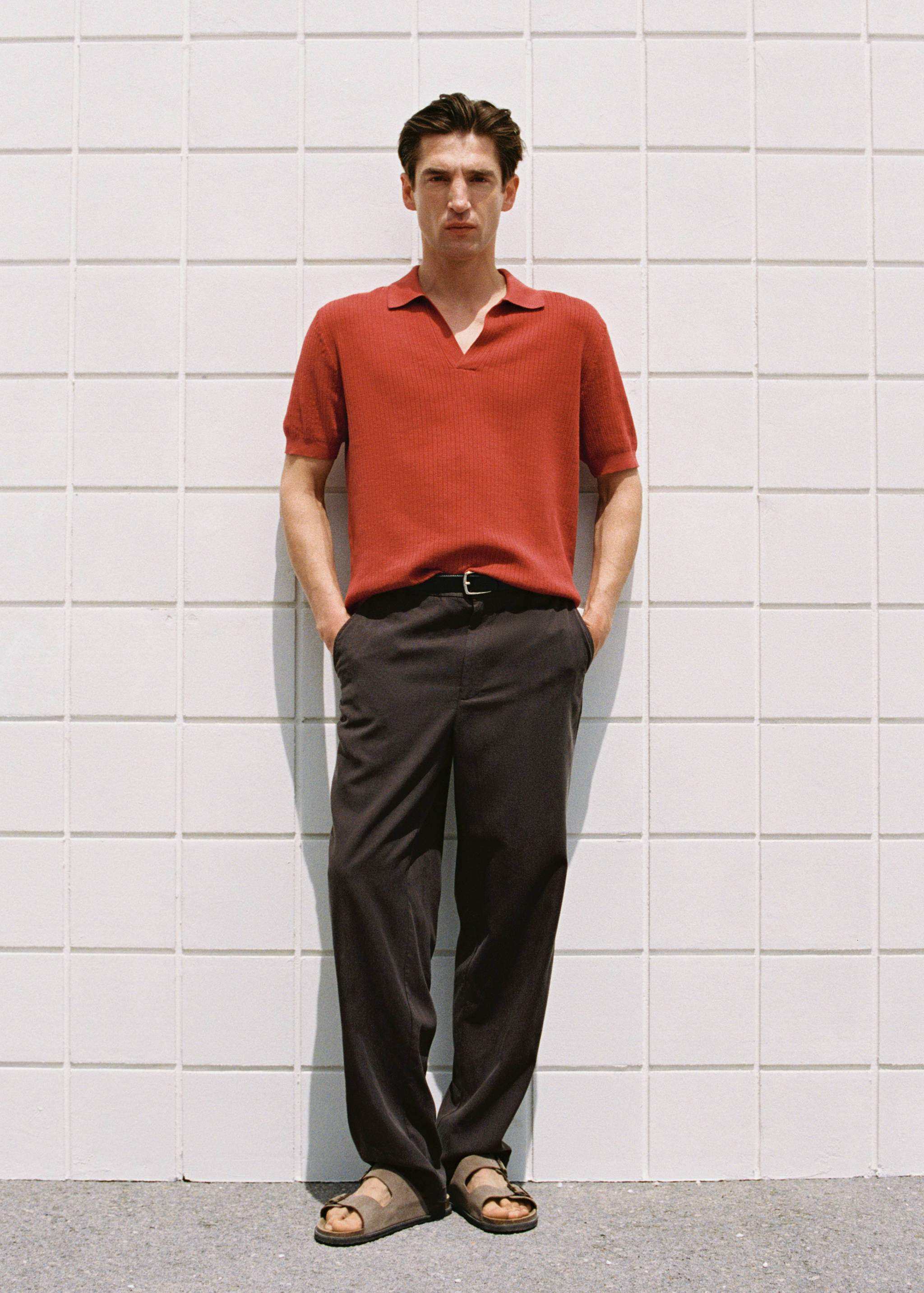 Straight-fit viscose trousers - Details of the article 5