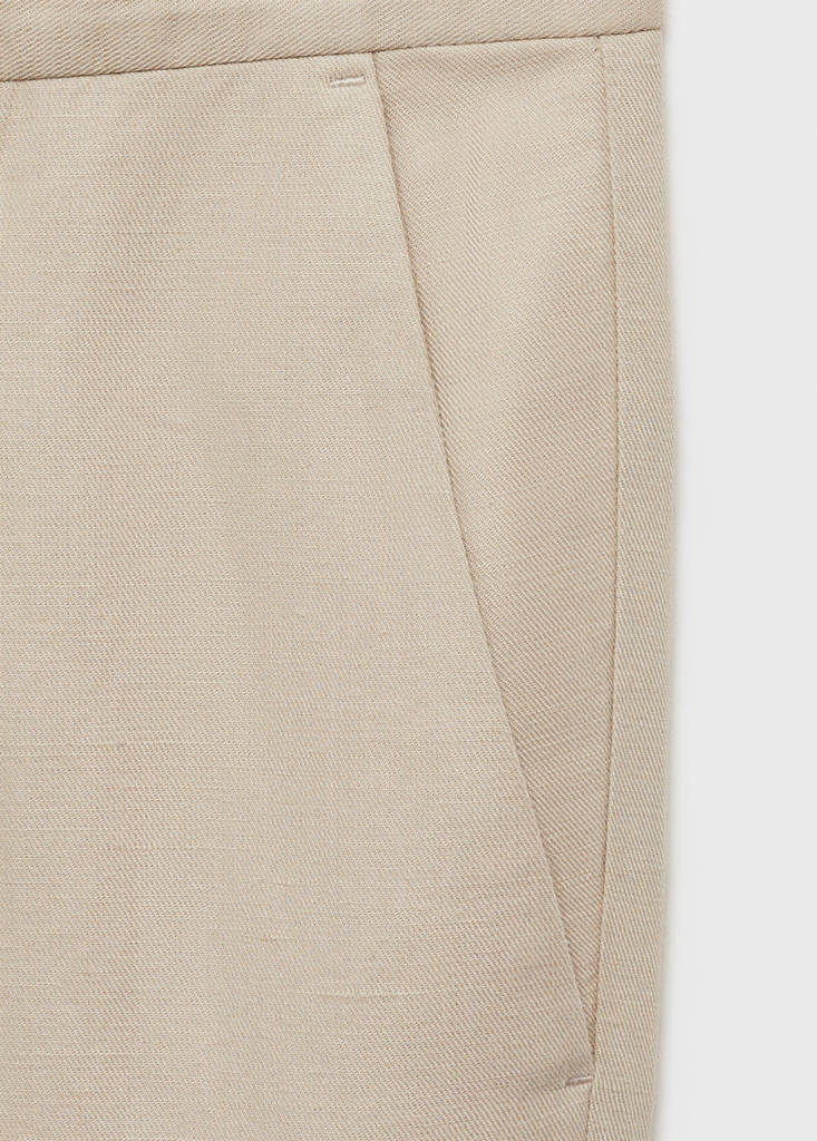 Regular-fit linen trousers — Sand