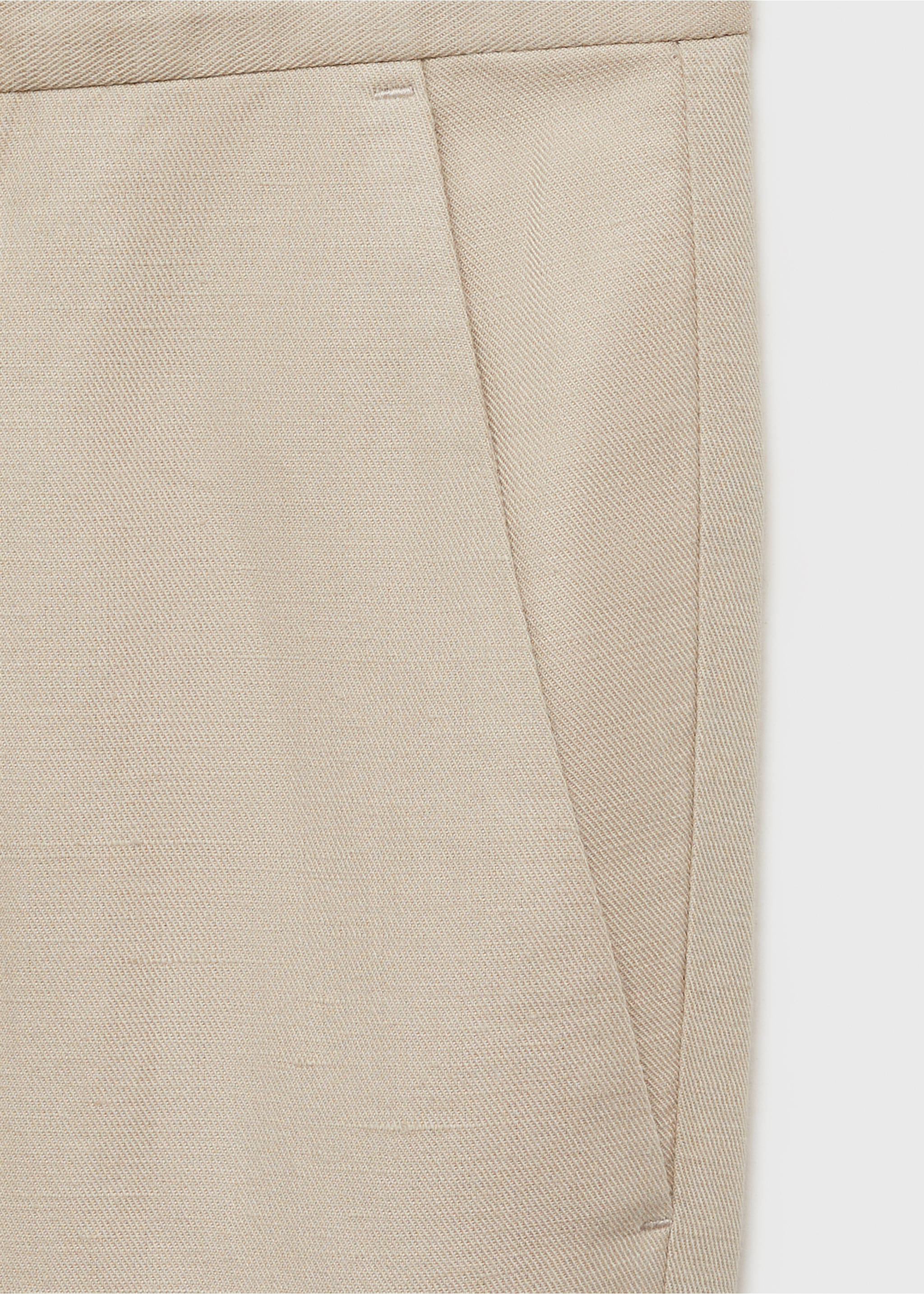 Linnen regular-fit broek - Detail van het artikel 8, Zand. Ref: 87007891-00.