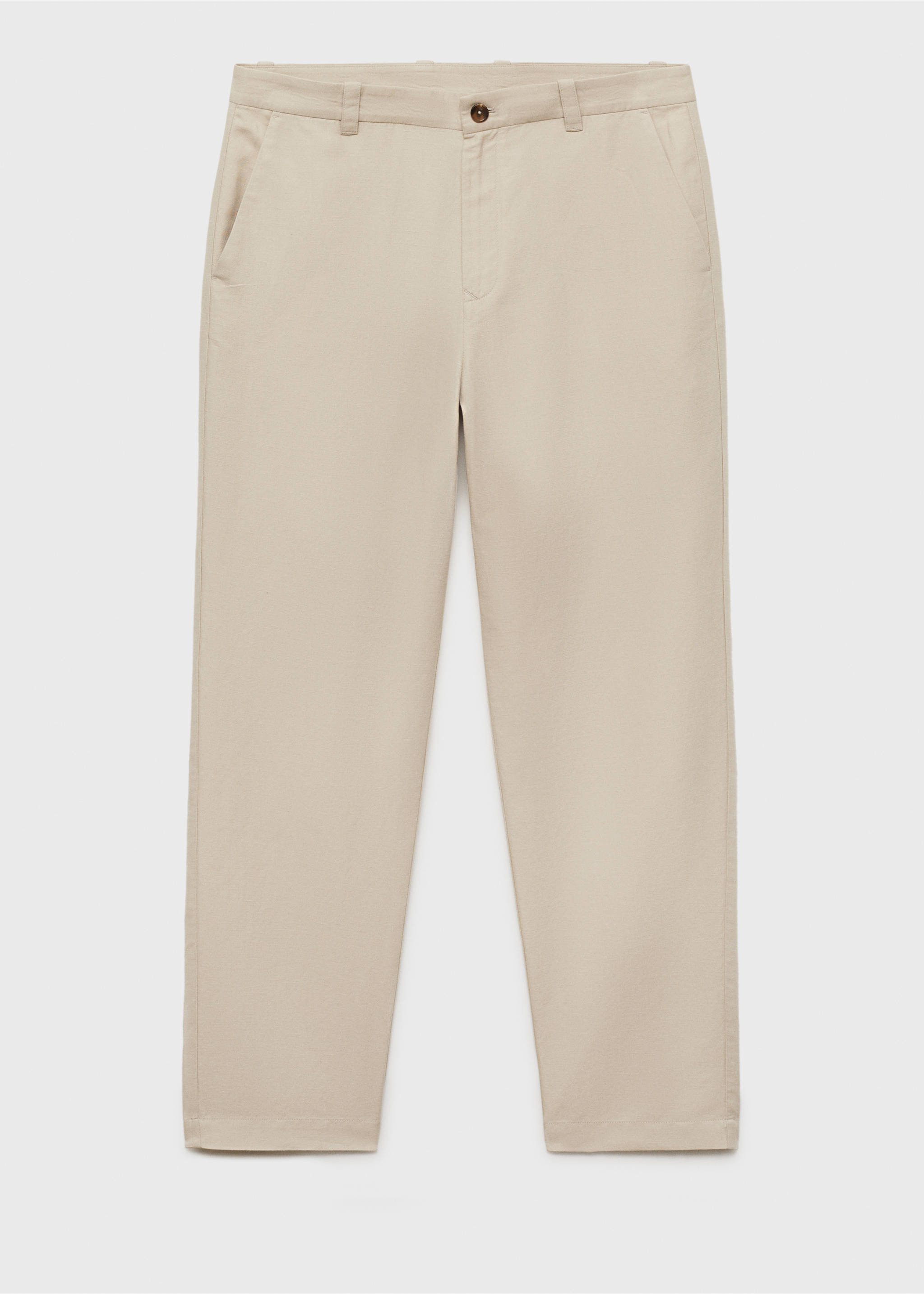 Linnen regular-fit broek - Artikel zonder model, Zand. Ref: 87007891-00.