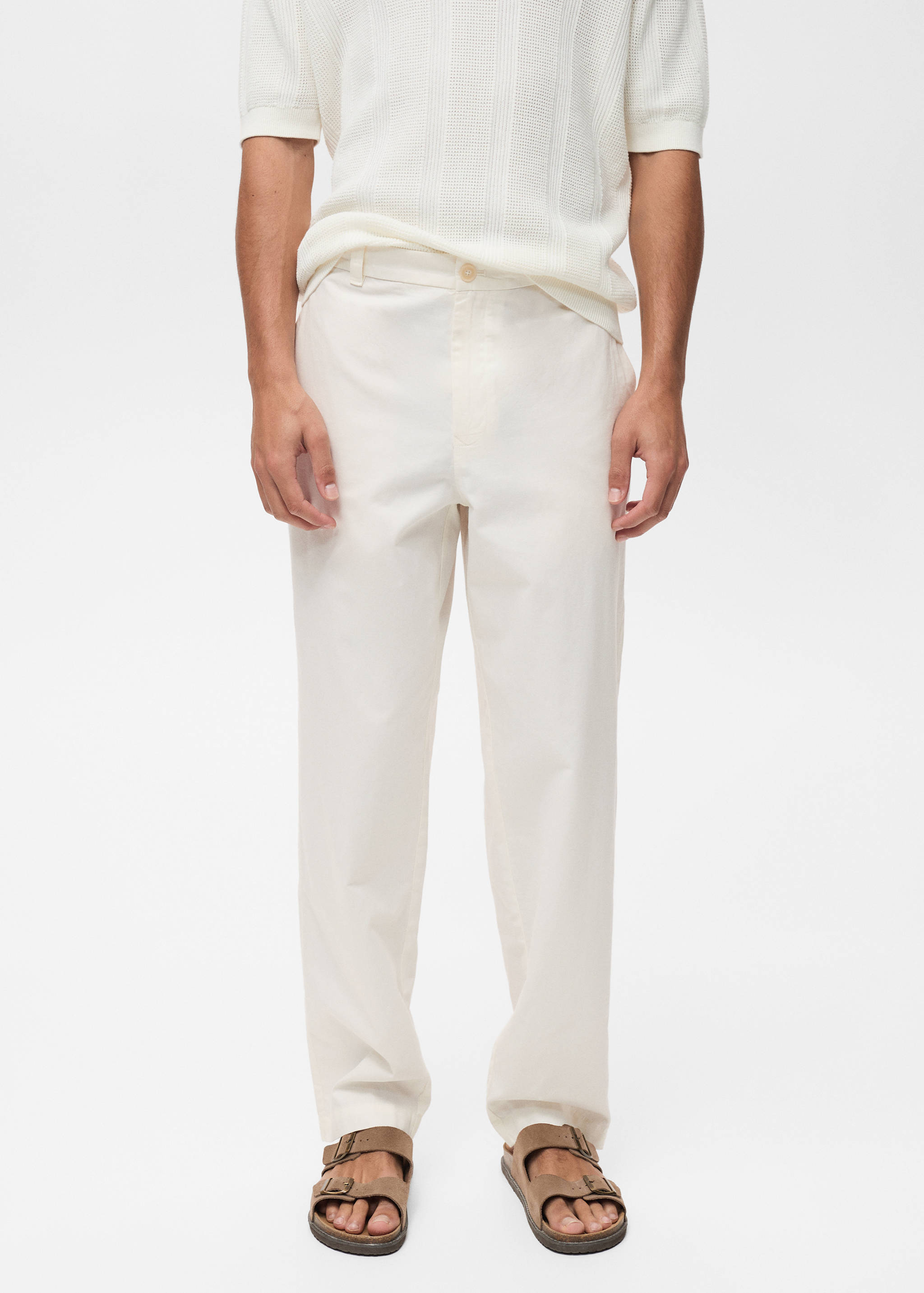 Regular-fit linen pants - Medium plane