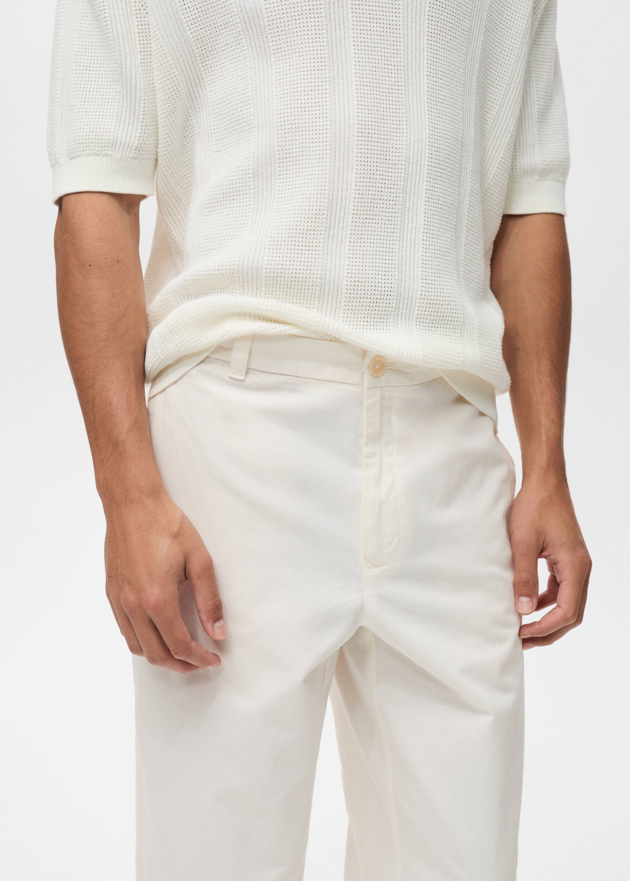 Regular-fit linen pants - Details of the article 1