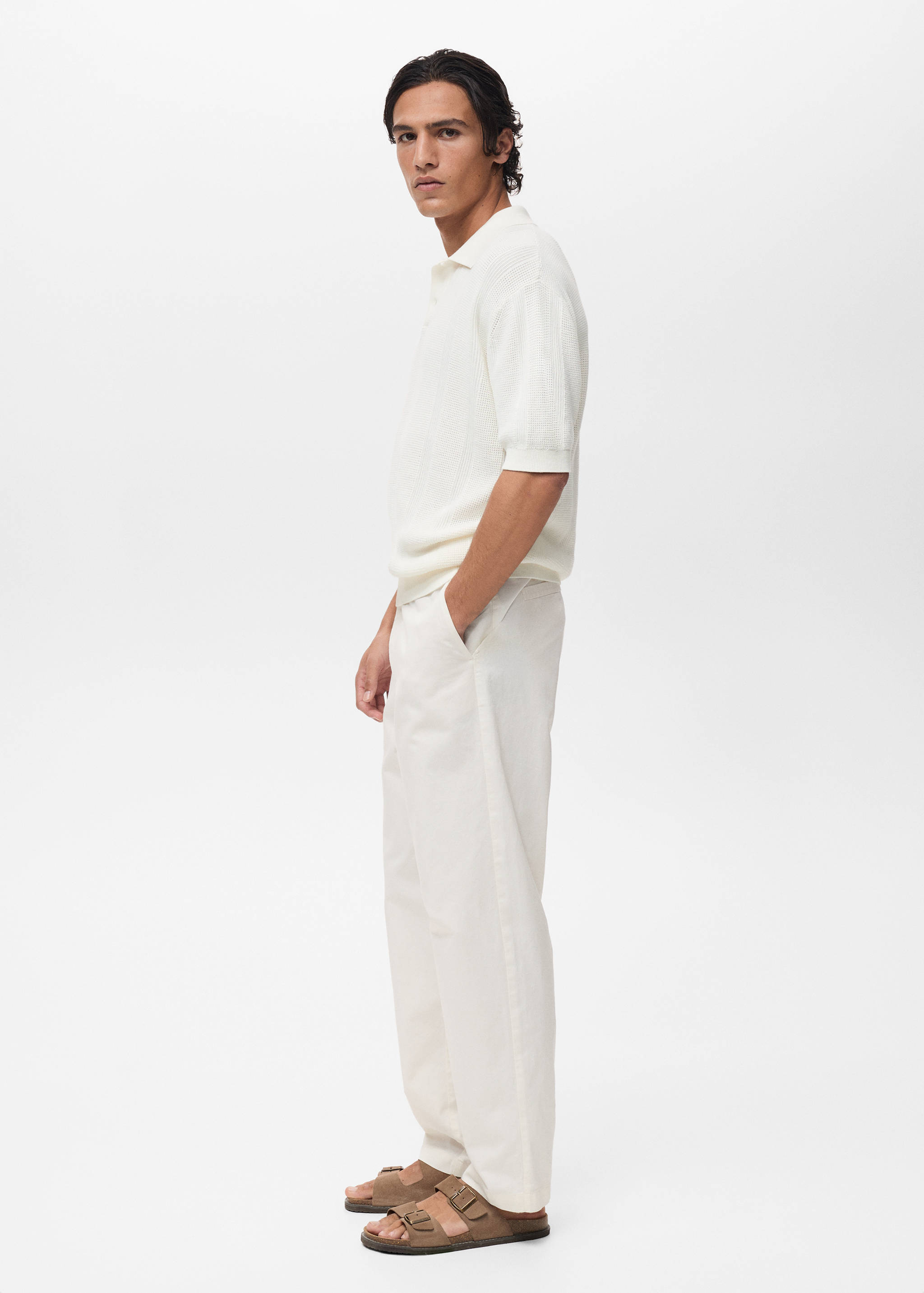 Regular-fit linen pants - Details of the article 2