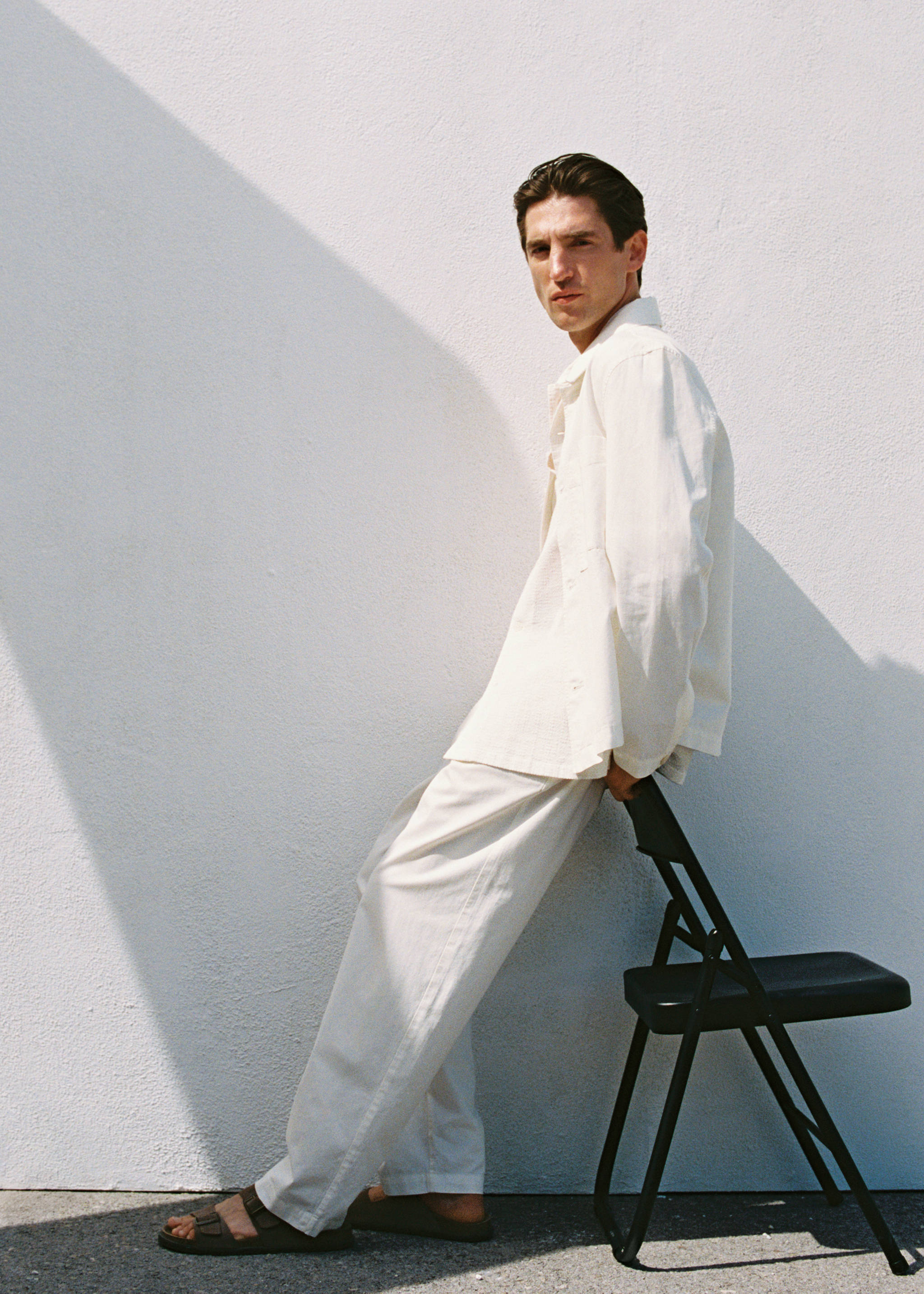 Regular-fit linen pants - Details of the article 5