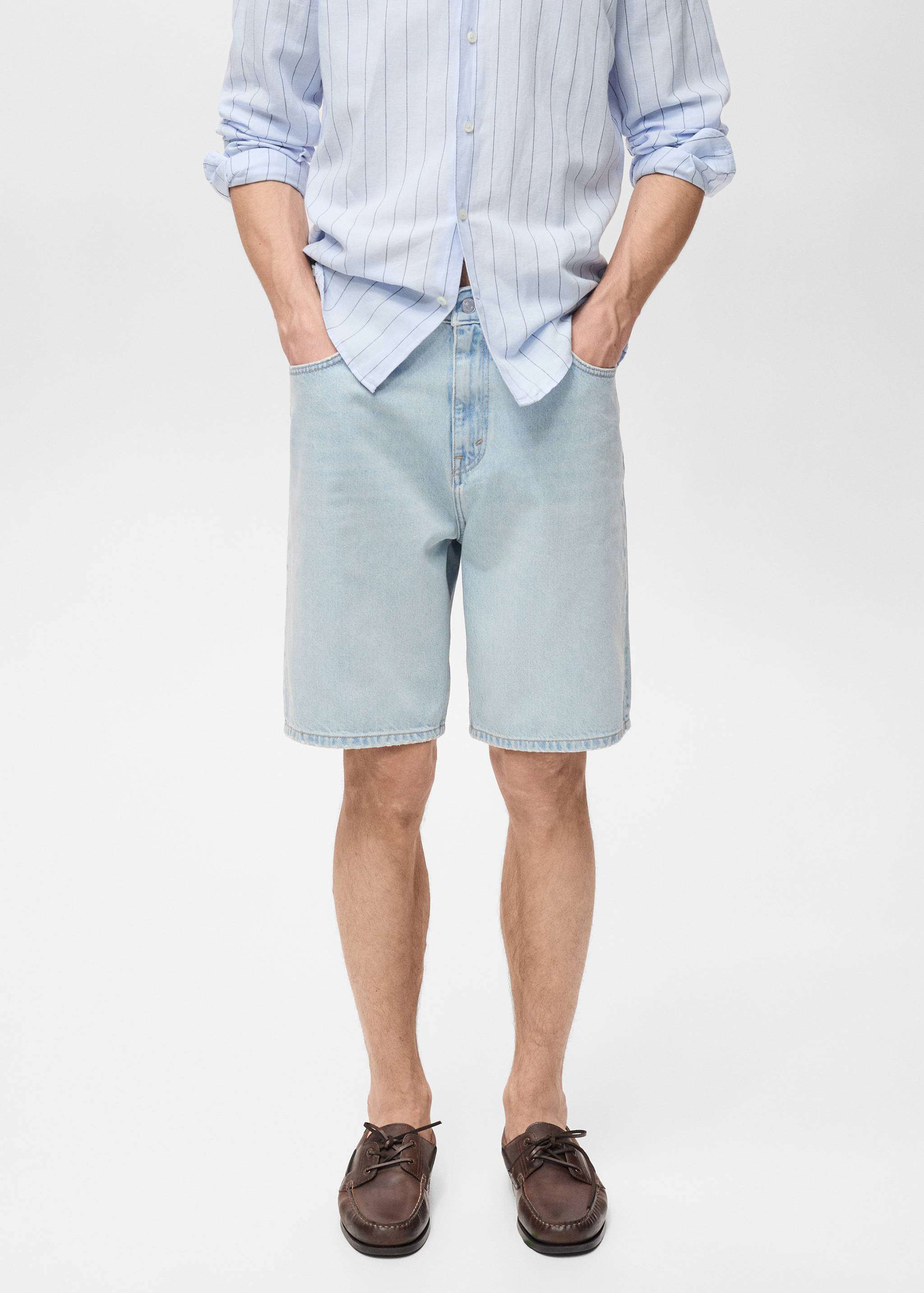 Bermudas vaqueras relaxed fit - Plano medio
