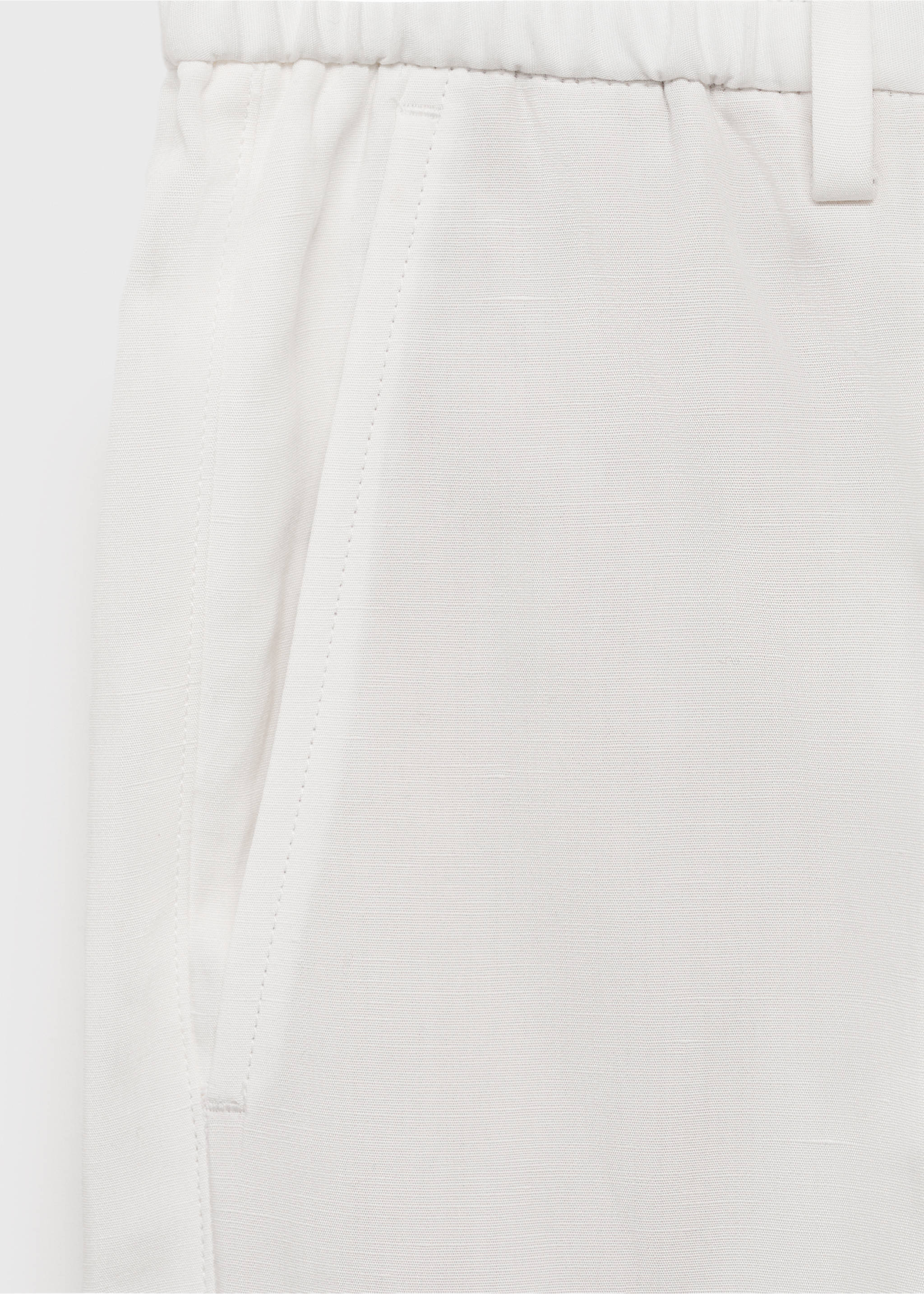 Slim-fit bermuda van linnen en lyocell - Detail van het artikel 0, Gebroken wit. Ref: 87007899-00.