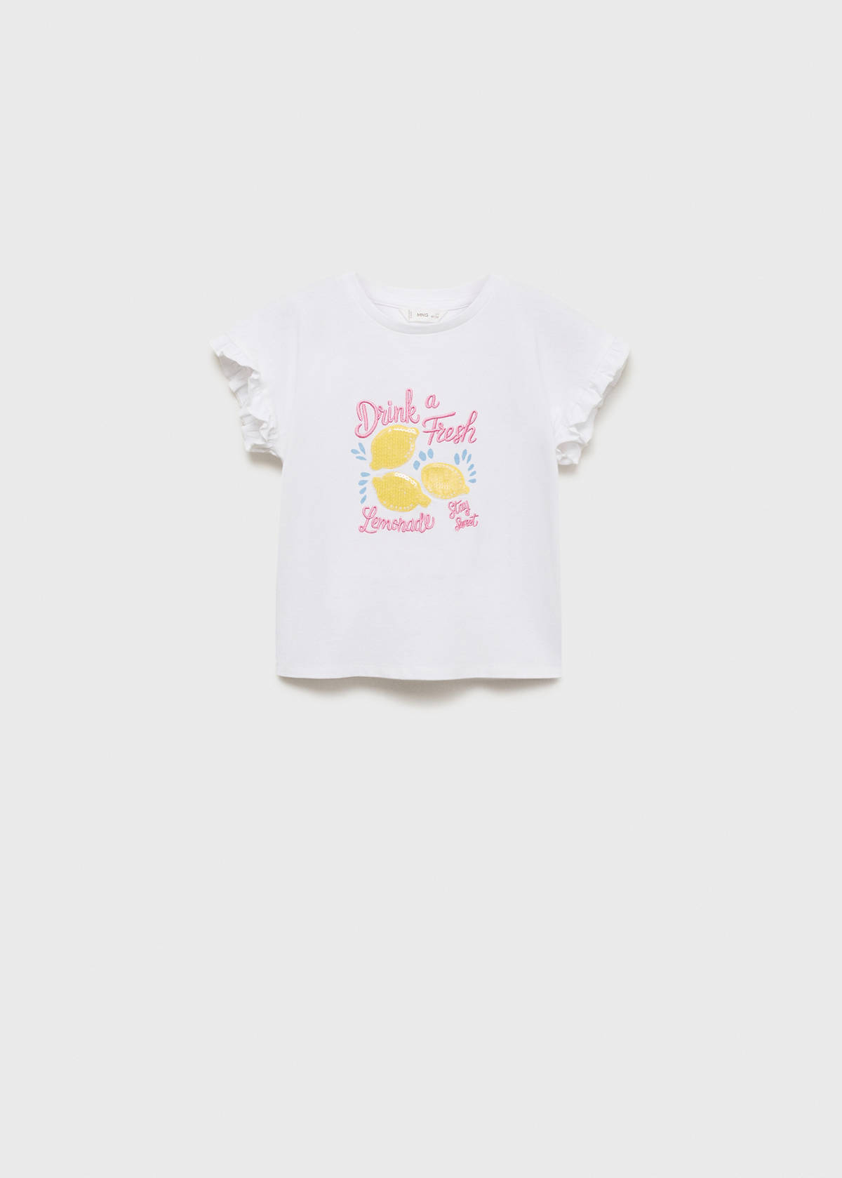 Ruffled printed t-shirt — Off White