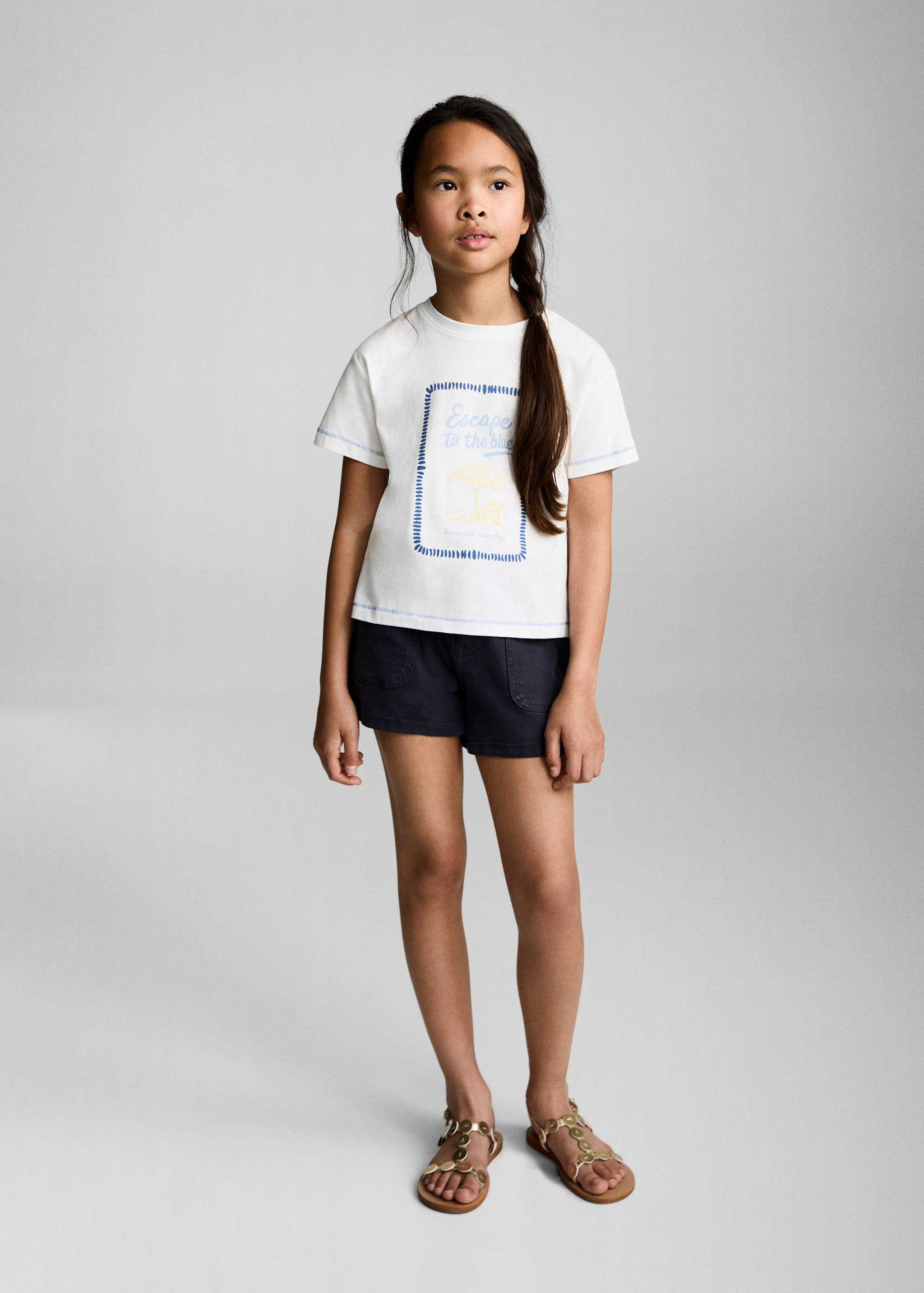 Printed cotton-blend T-shirt - General plane