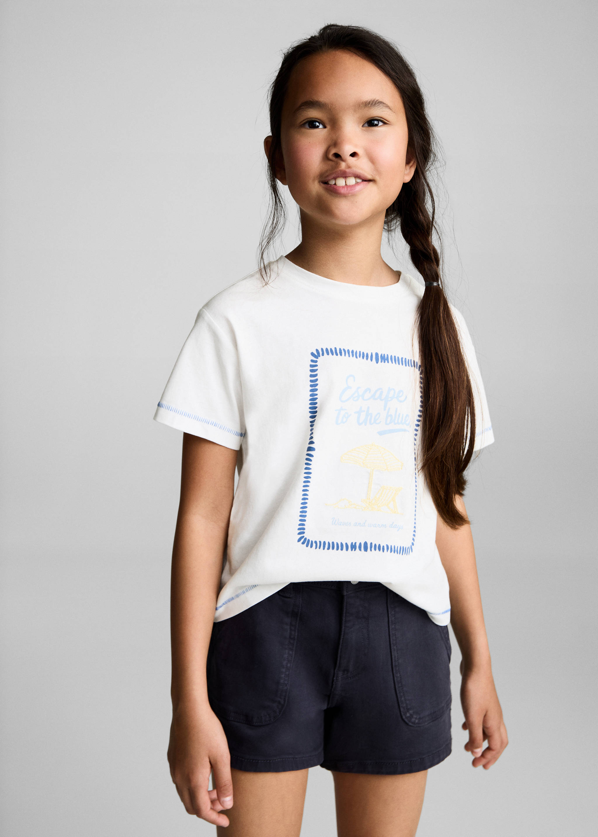 Printed cotton-blend T-shirt - Medium plane