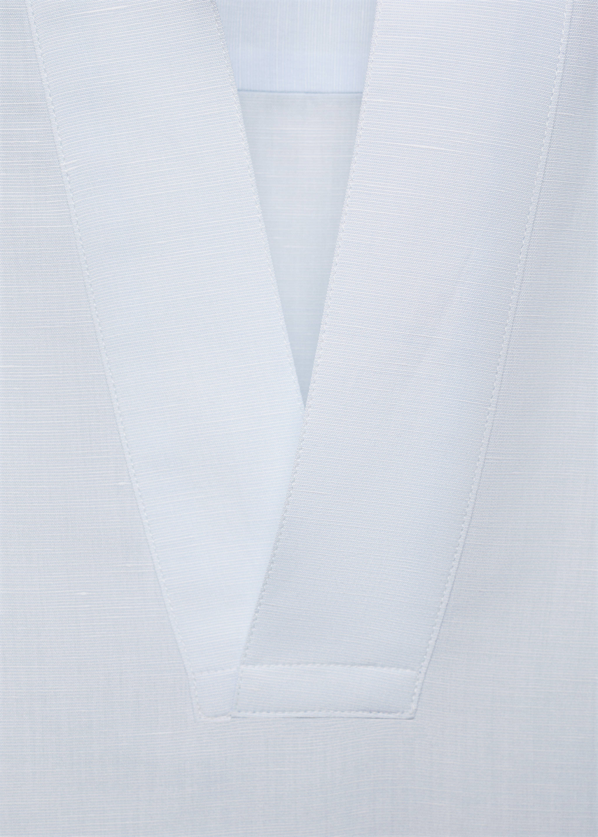 Linen-blend shirt with mandarin collar - Details of the article 0