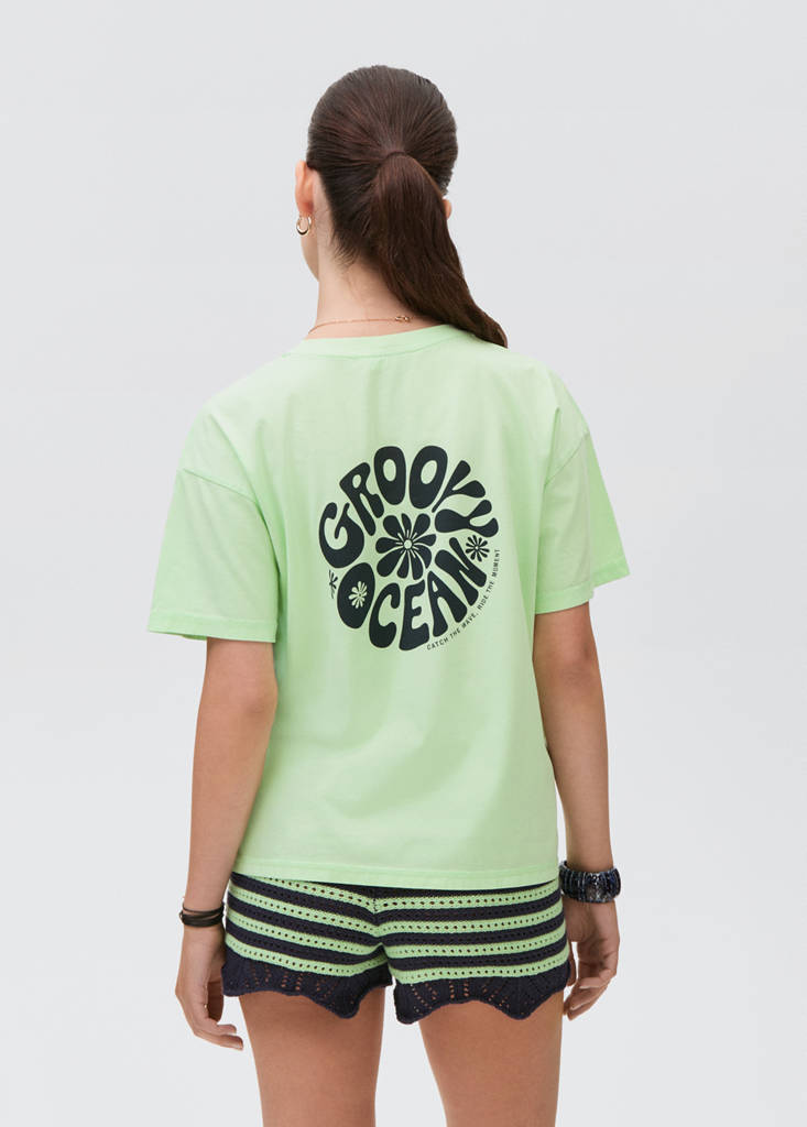 Short-sleeved printed t-shirt — Pastel Green