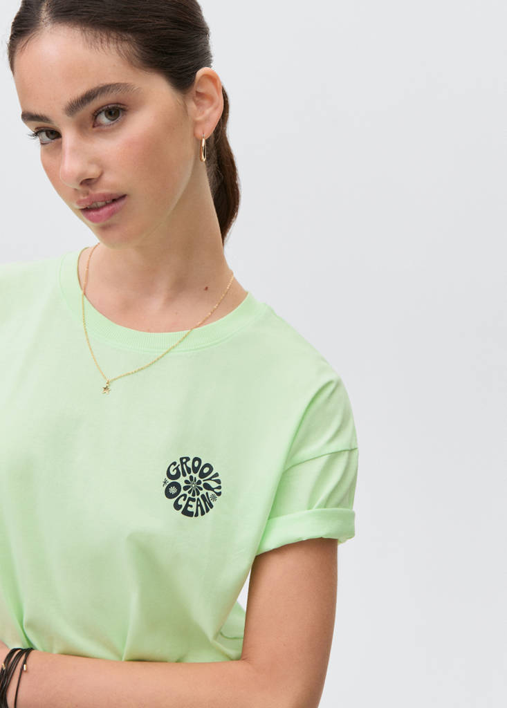 Short-sleeved printed t-shirt — Pastel Green