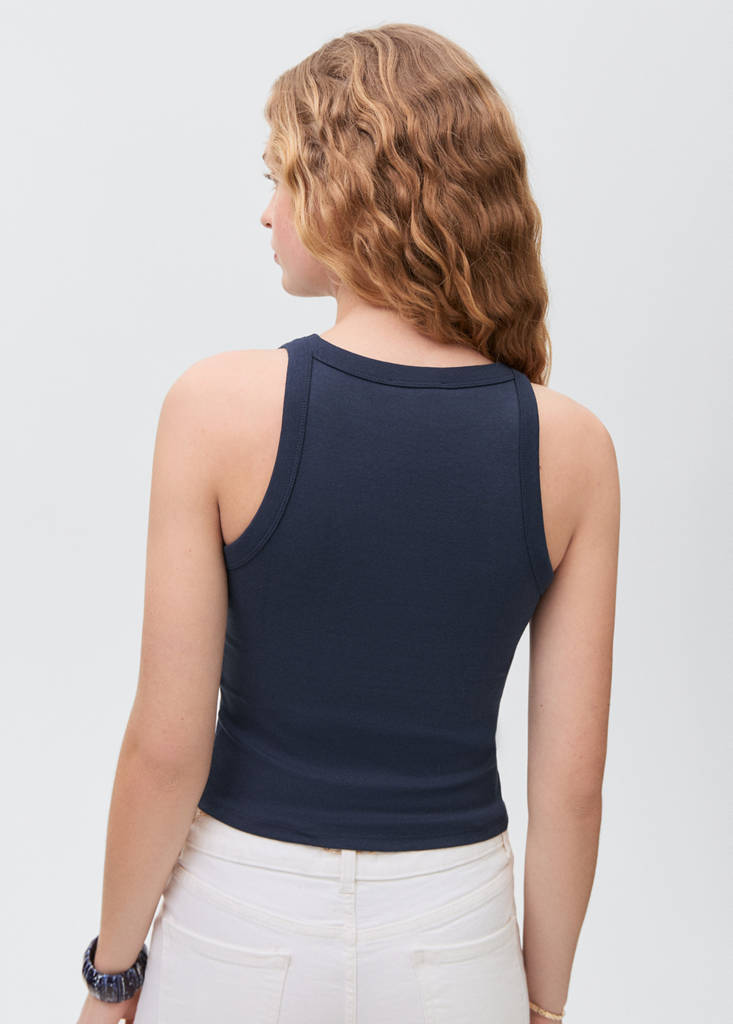 Message cotton T-shirt — Navy