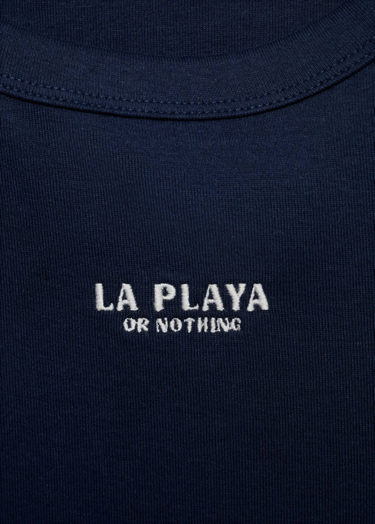 Message cotton T-shirt — Navy
