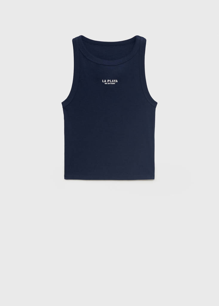 Message cotton T-shirt — Navy