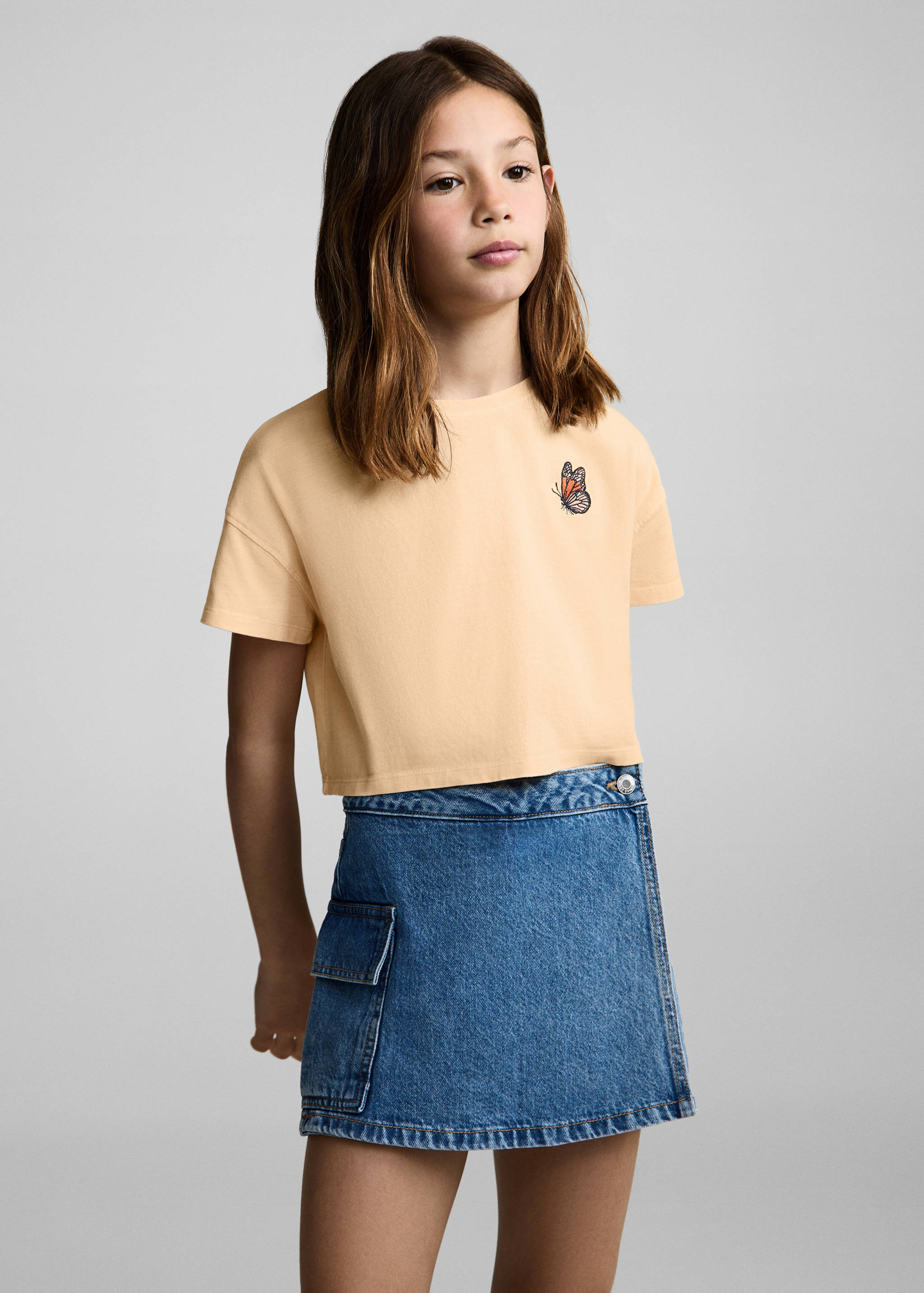 Printed cropped t-shirt - Medium plane