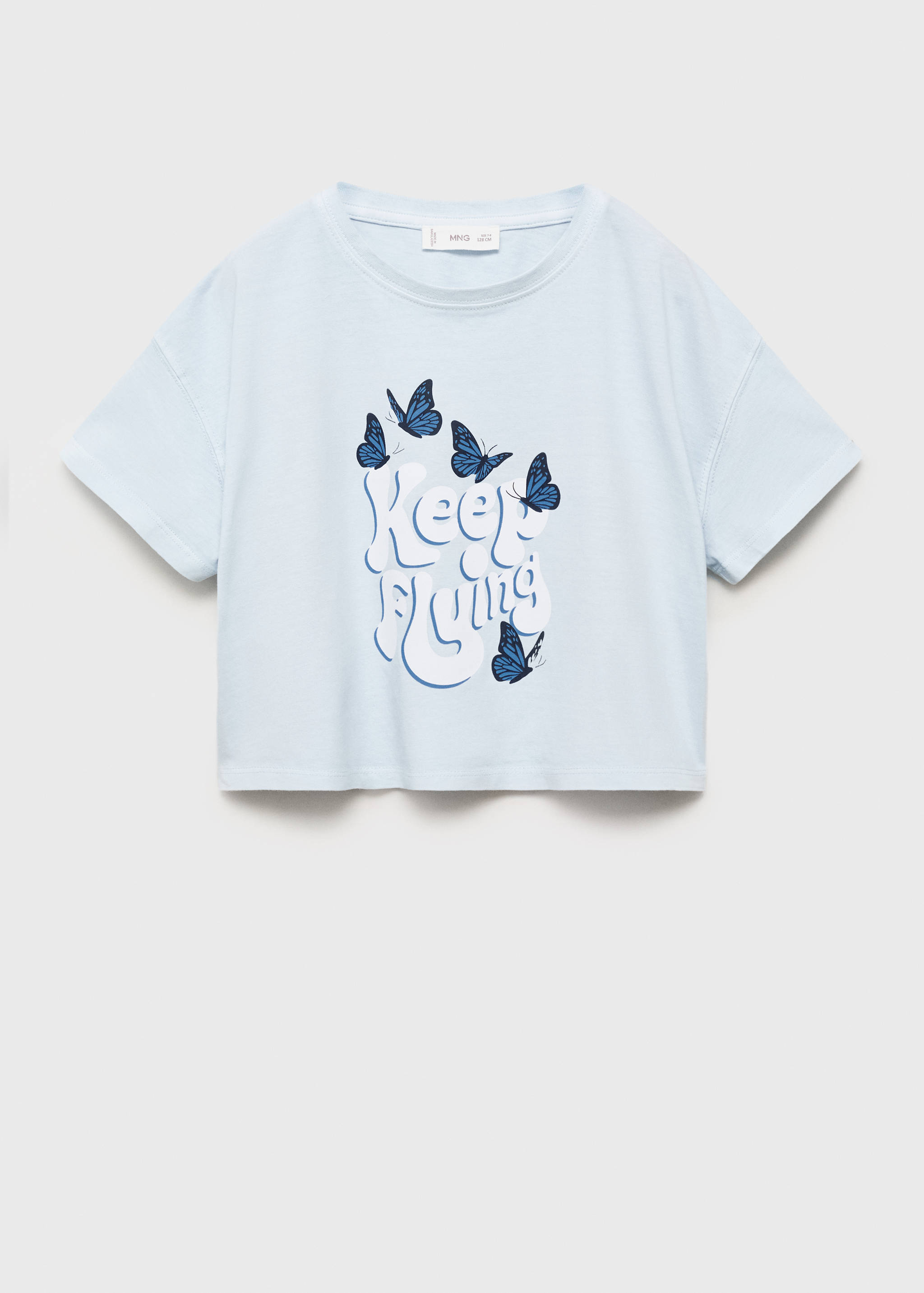 T-shirt crop bermotif - Barang tanpa model