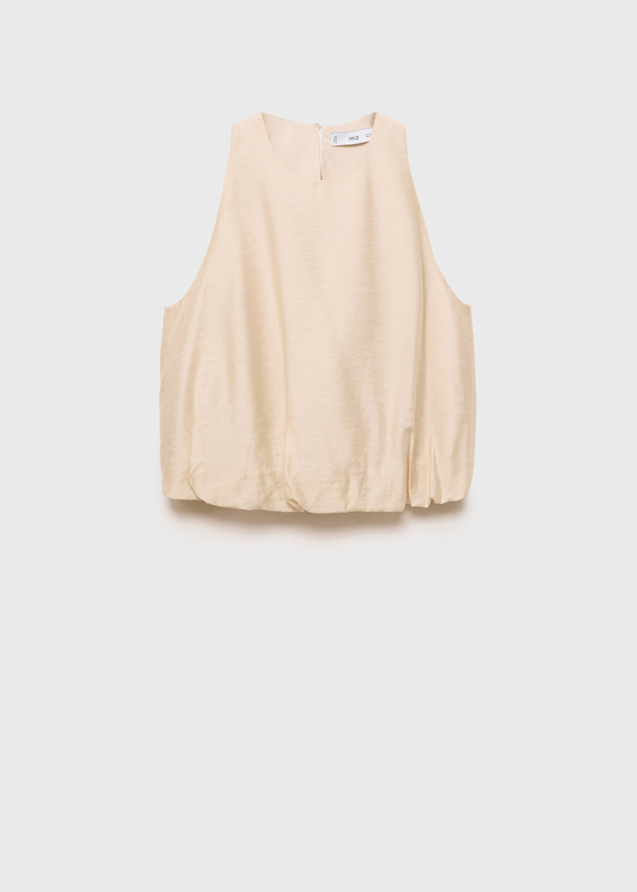 Lyocell-blend top with puffed hem - Article without model