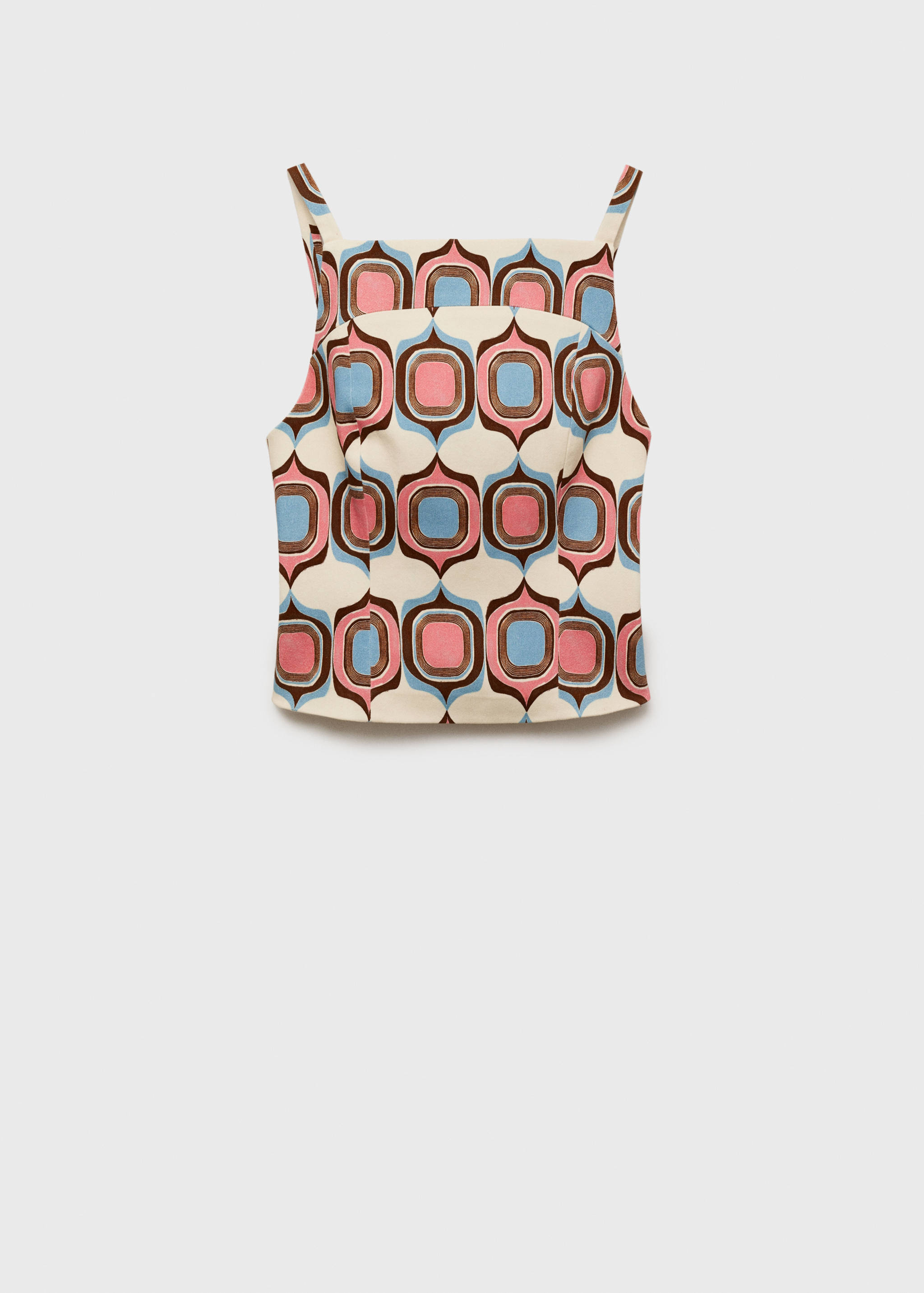 Printed boat-neck top - Article without model