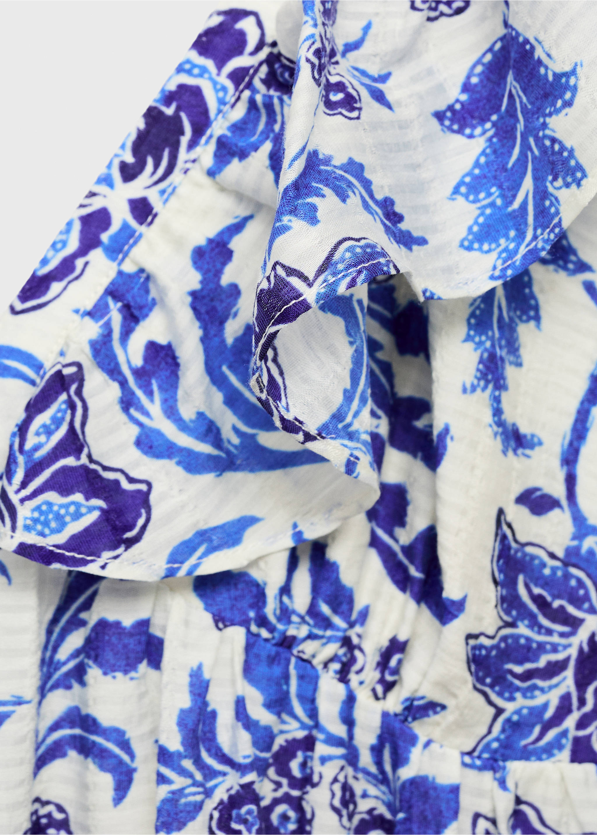 Robe à fleurs volantée - Détail de l'article 8, Bleu. Ref: 87009070-00.