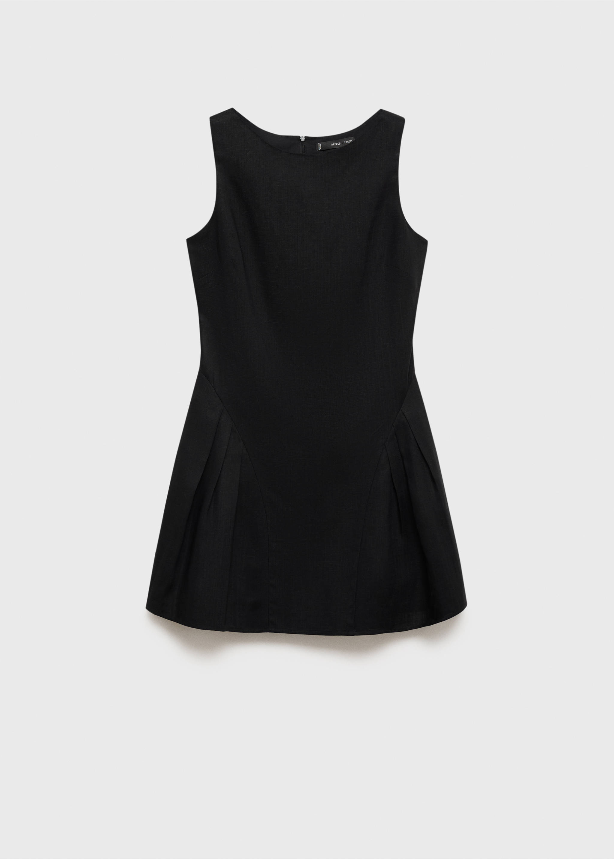 Leinenmischung-Kleid mit Falten - Artikel ohne Model, Schwarz. Ref: 87009071-00.