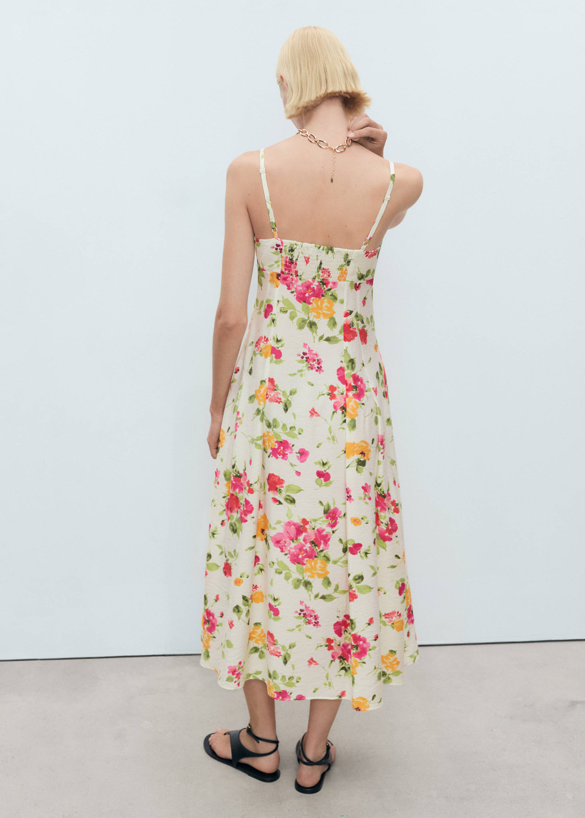 Φόρεμα εβαζέ με φλοράλ σχέδιο - Πίσω όψη προϊόντος