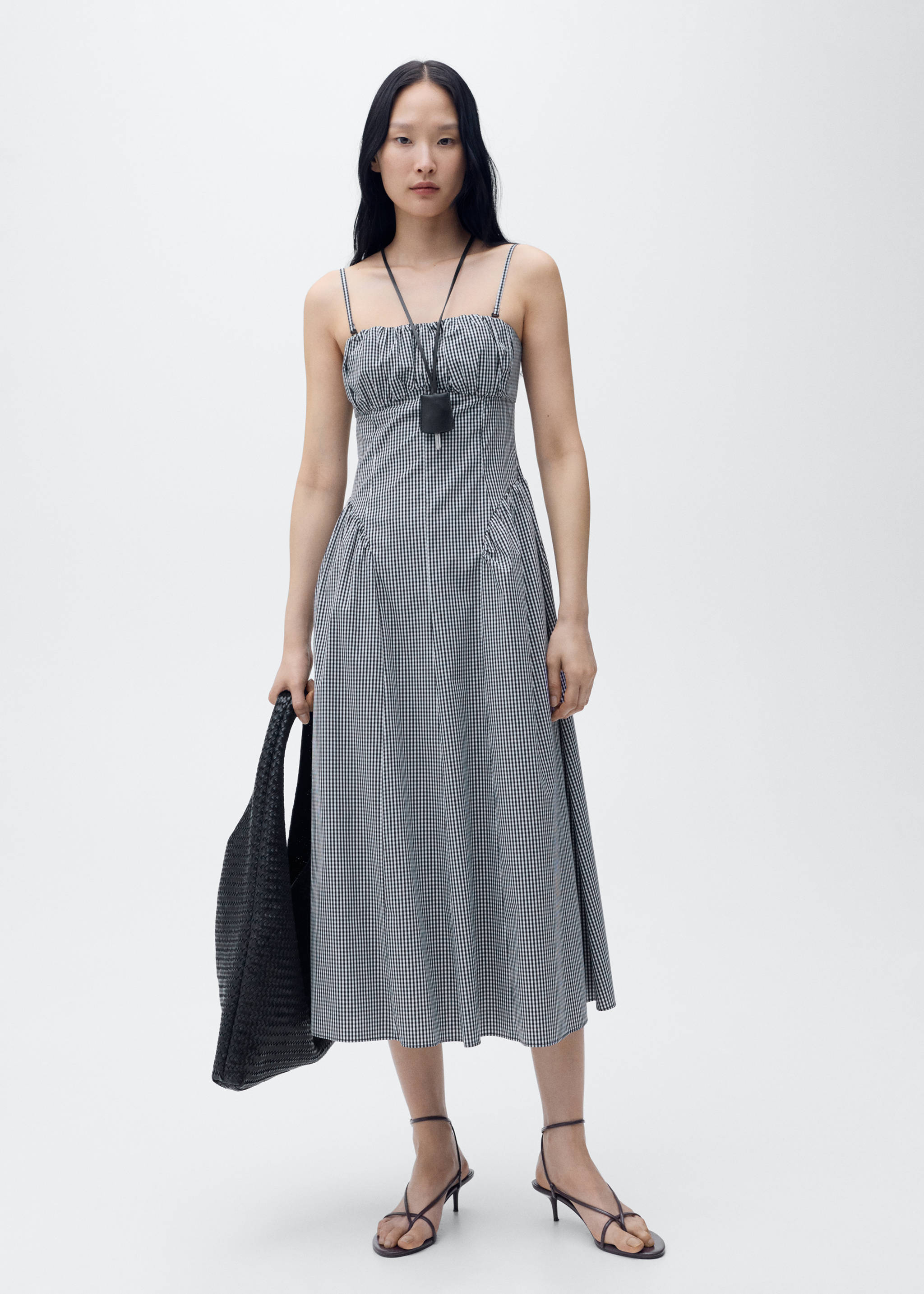 Robe midi imprimé à carreaux vichy - Plan général