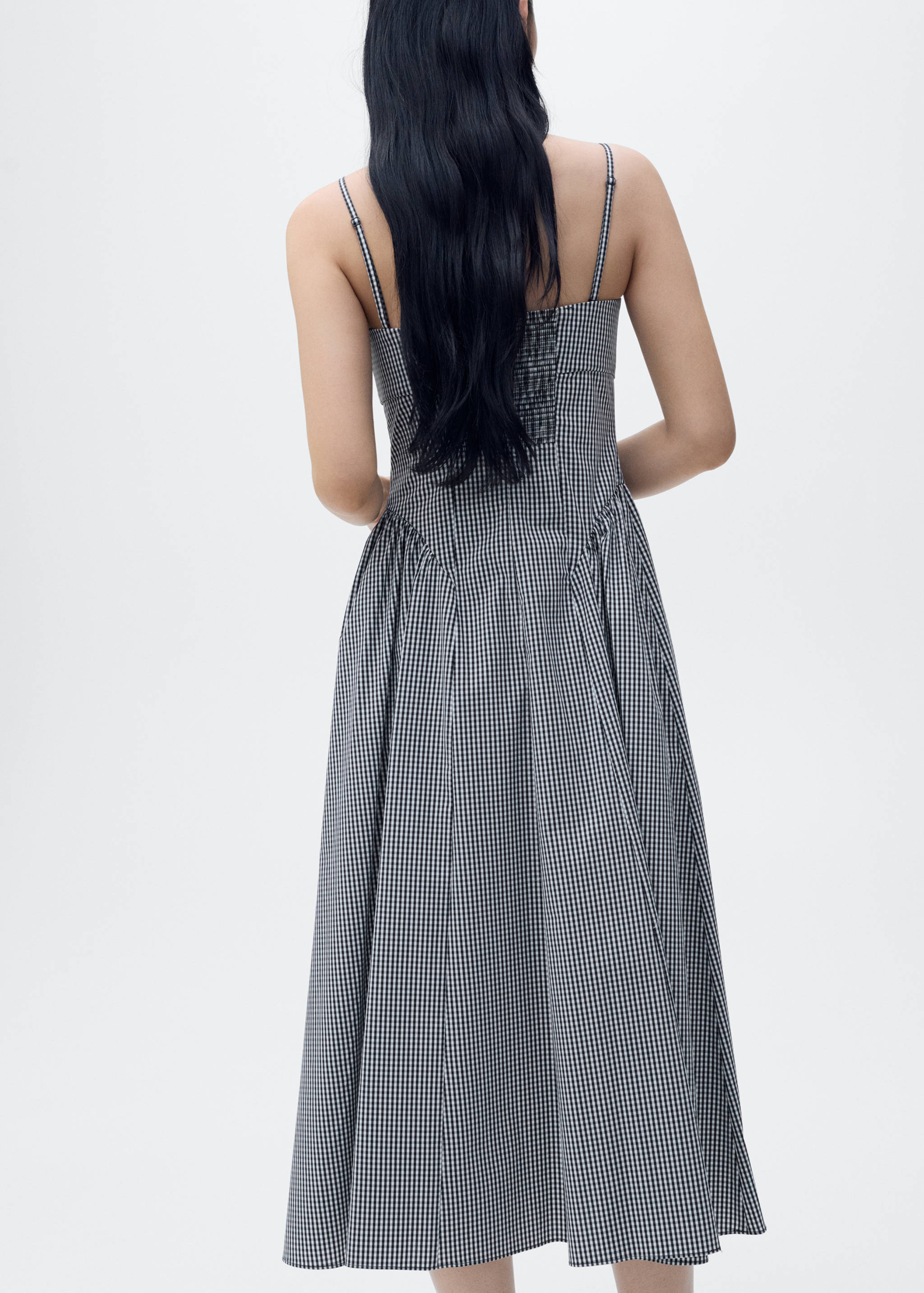 Robe midi imprimé à carreaux vichy - Verso de l’article