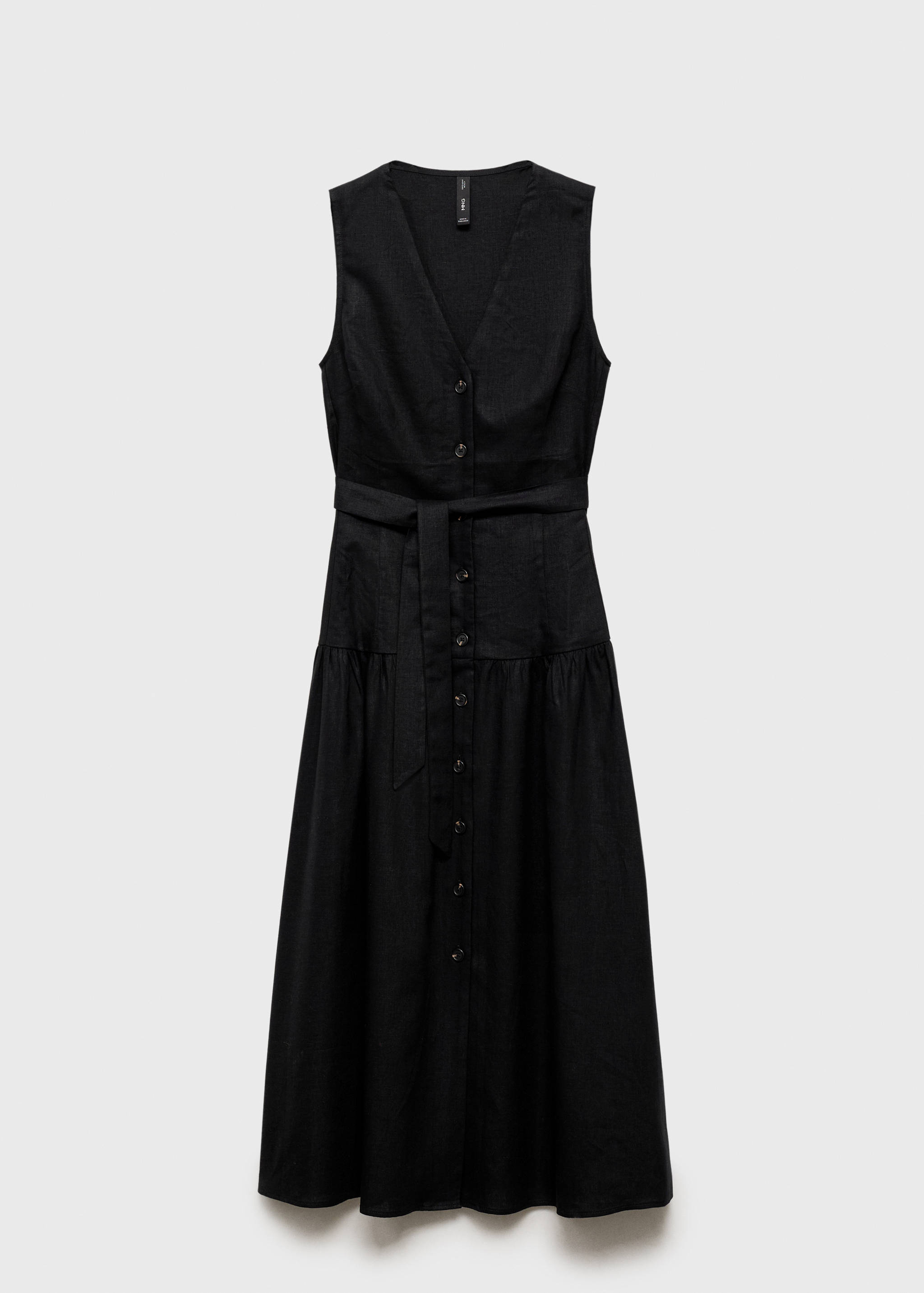 Linen midi-dress with belt - Article without model