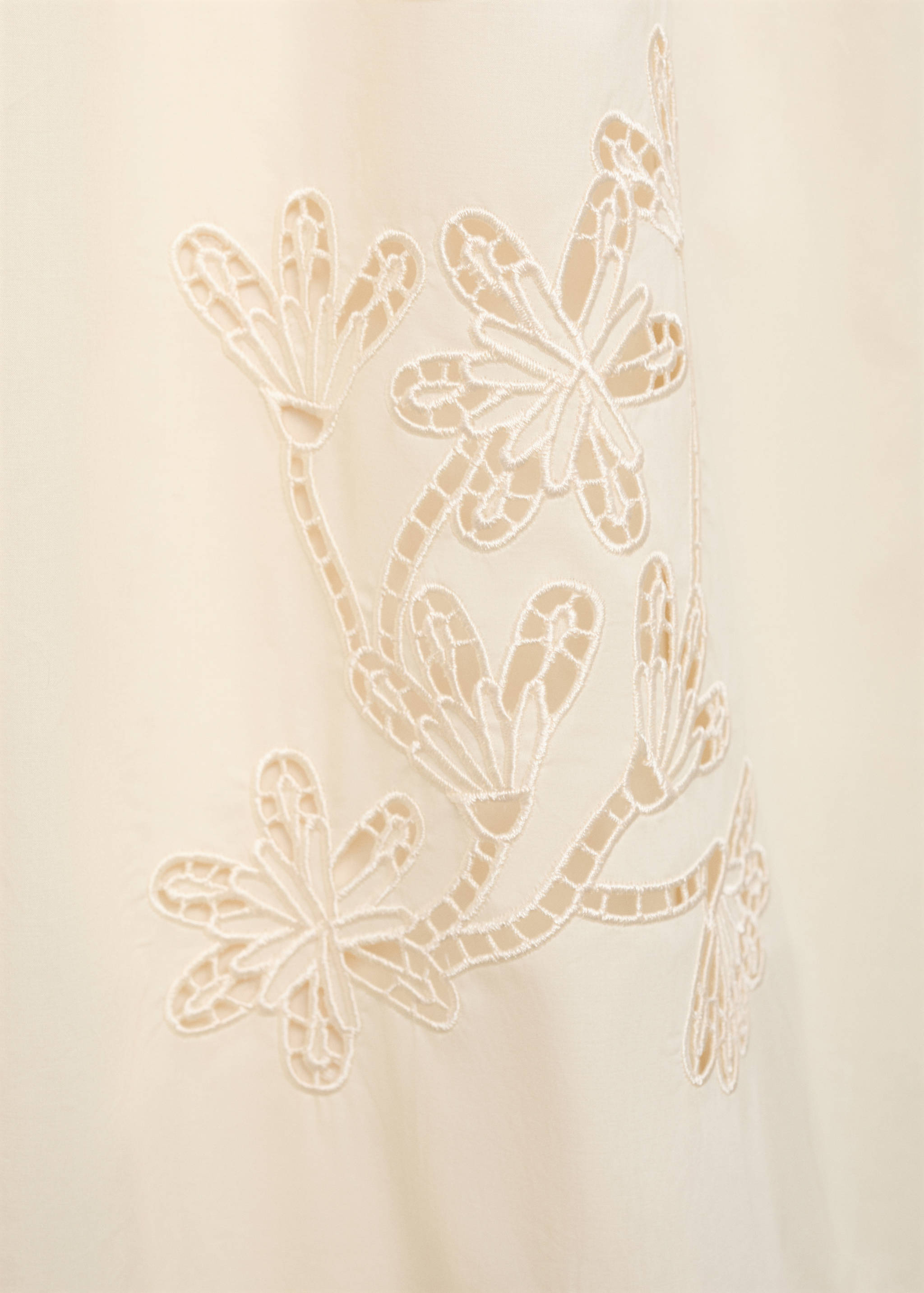 Vestido combinado com pormenores bordados - Pormenor do artigo 0