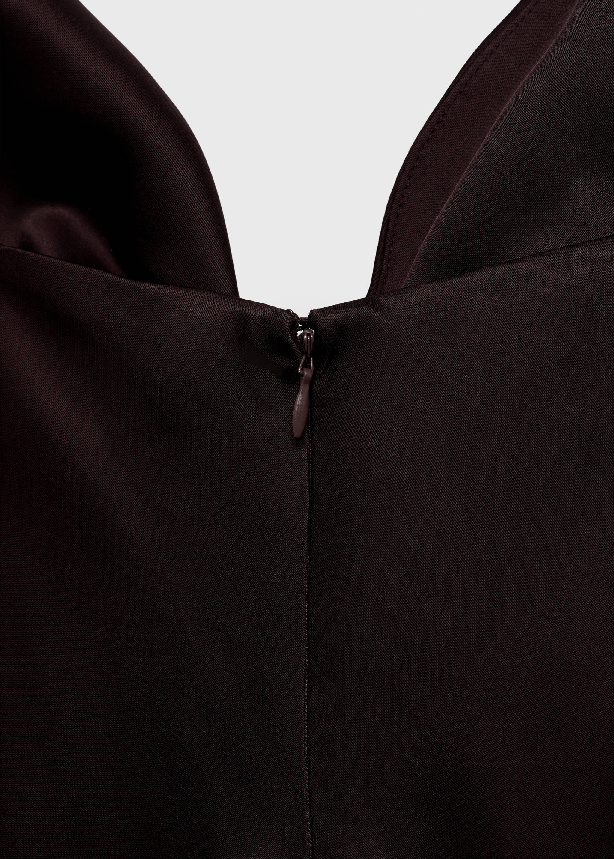 V-neck satin dress - Details of the article 0