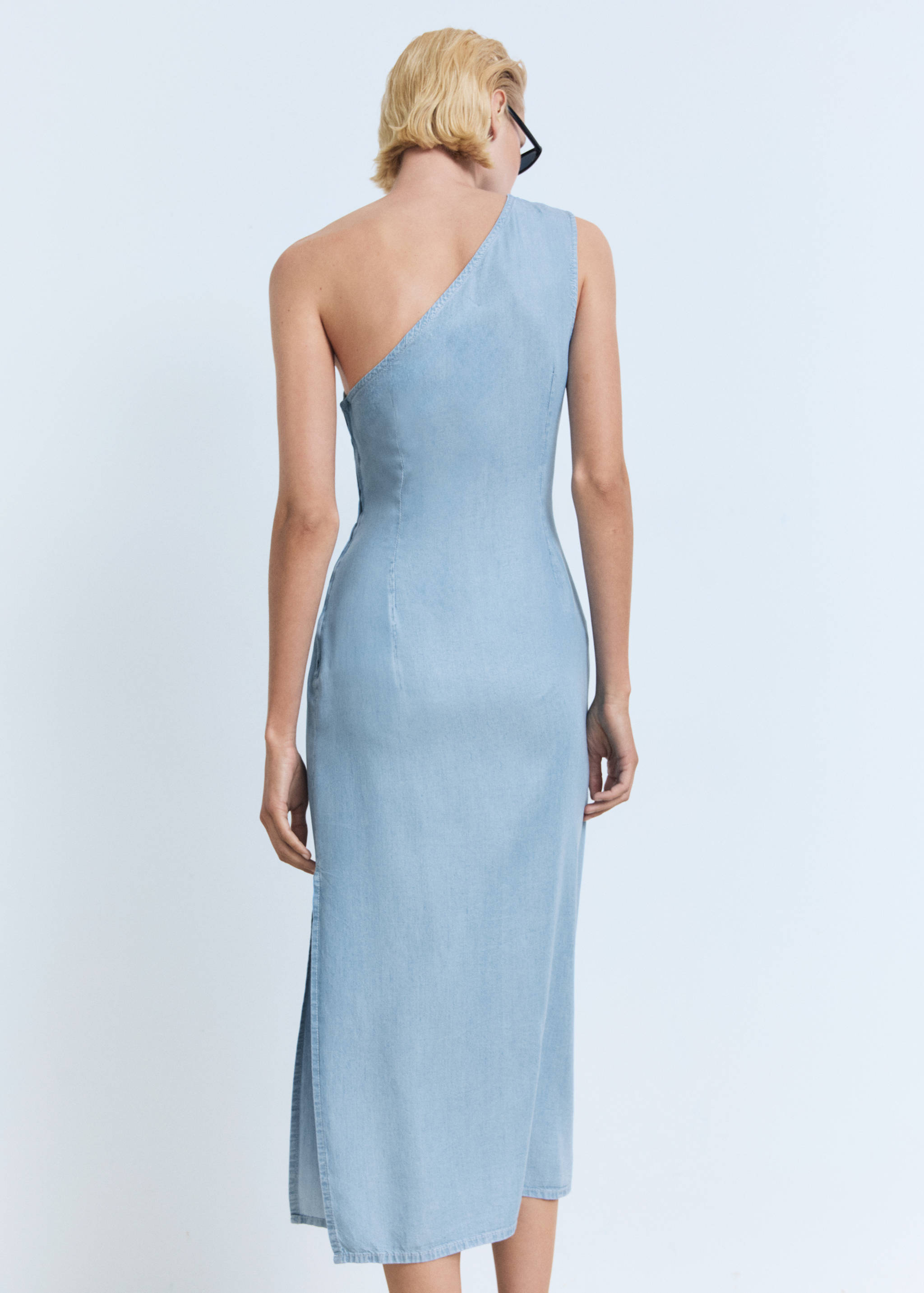Draped asymmetrical lyocell dress - Reverse of the article