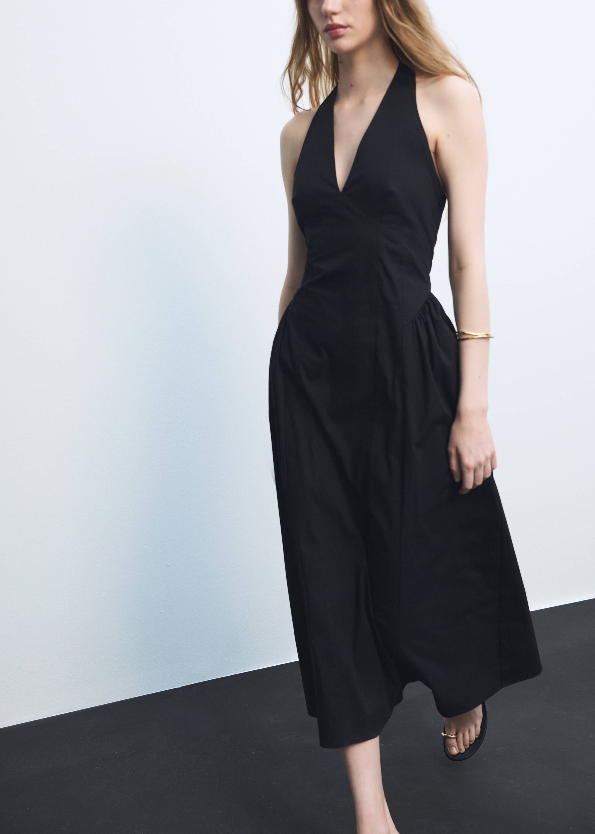 Vestito midi cotone collo halter - Dettaglio dell'articolo 9